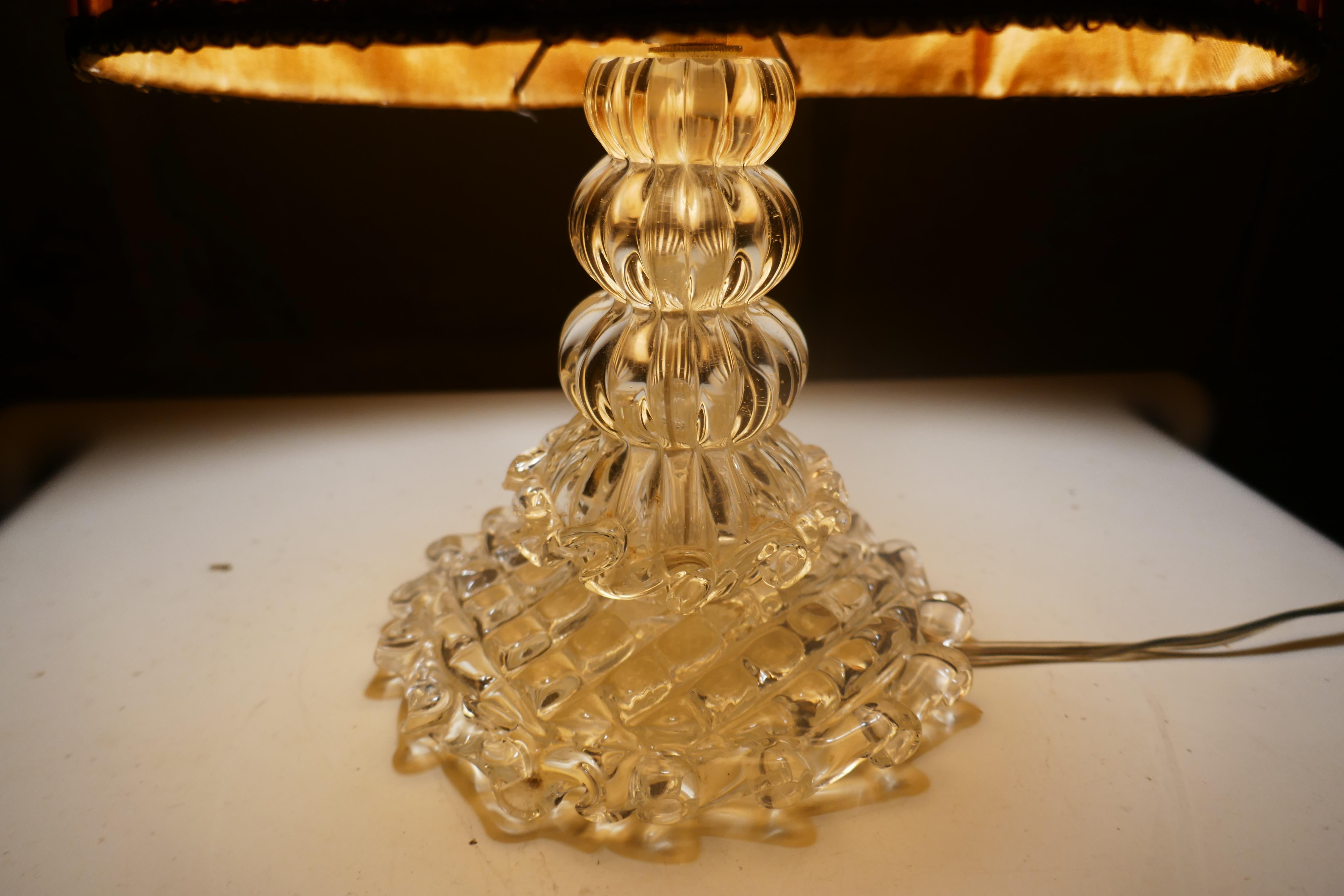 Lámpara de mesa de cristal de Murano, estilo Seguso Barovier - crinolina en venta 12