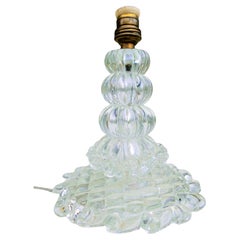 Murano glass table lamp, Seguso Barovier style - crinolina