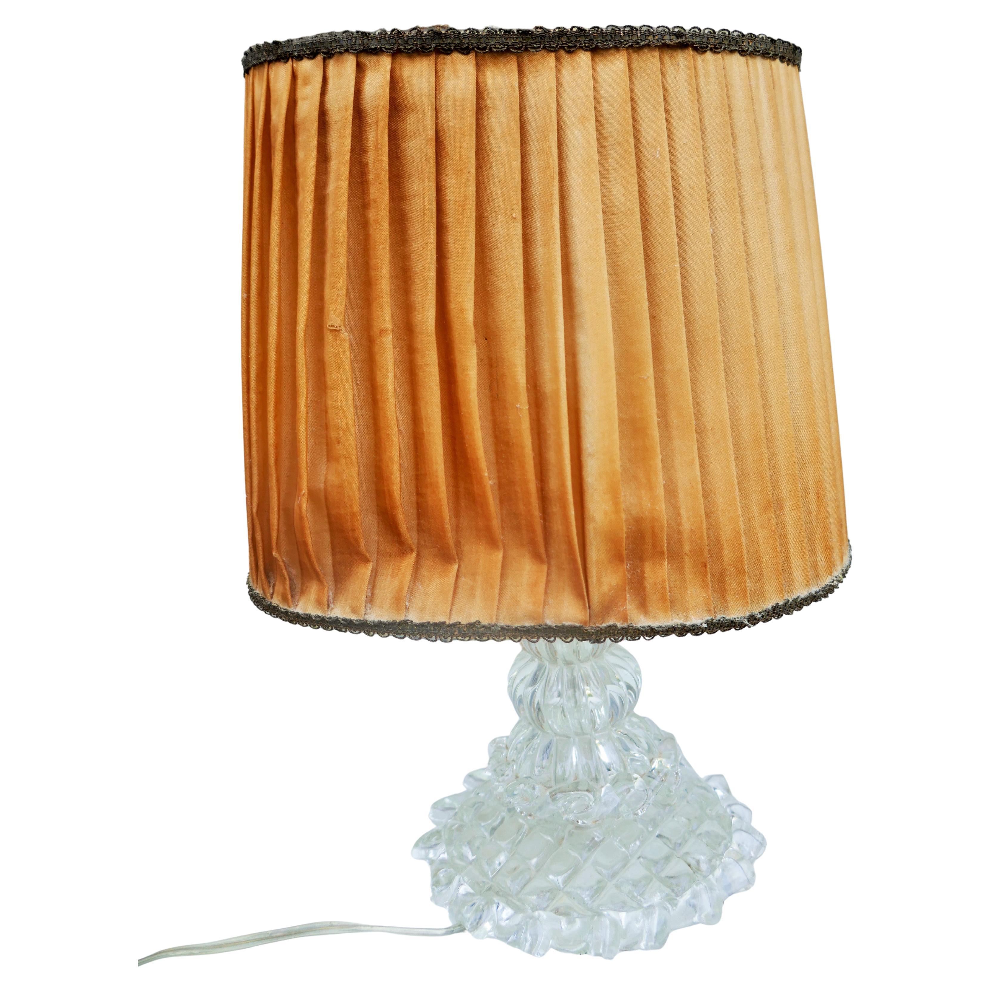 Lámpara de mesa de cristal de Murano, estilo Seguso Barovier - crinolina Moderno en venta