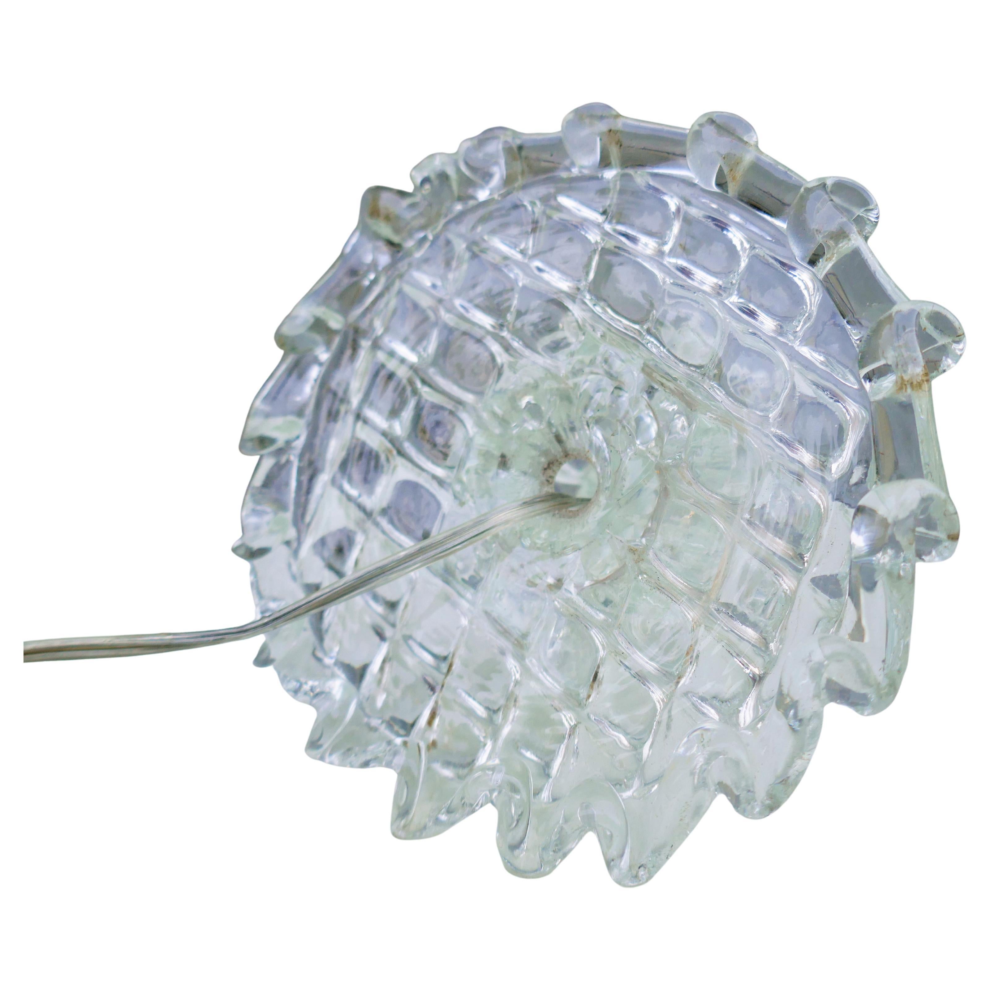 Lámpara de mesa de cristal de Murano, estilo Seguso Barovier - crinolina mediados del siglo XX en venta