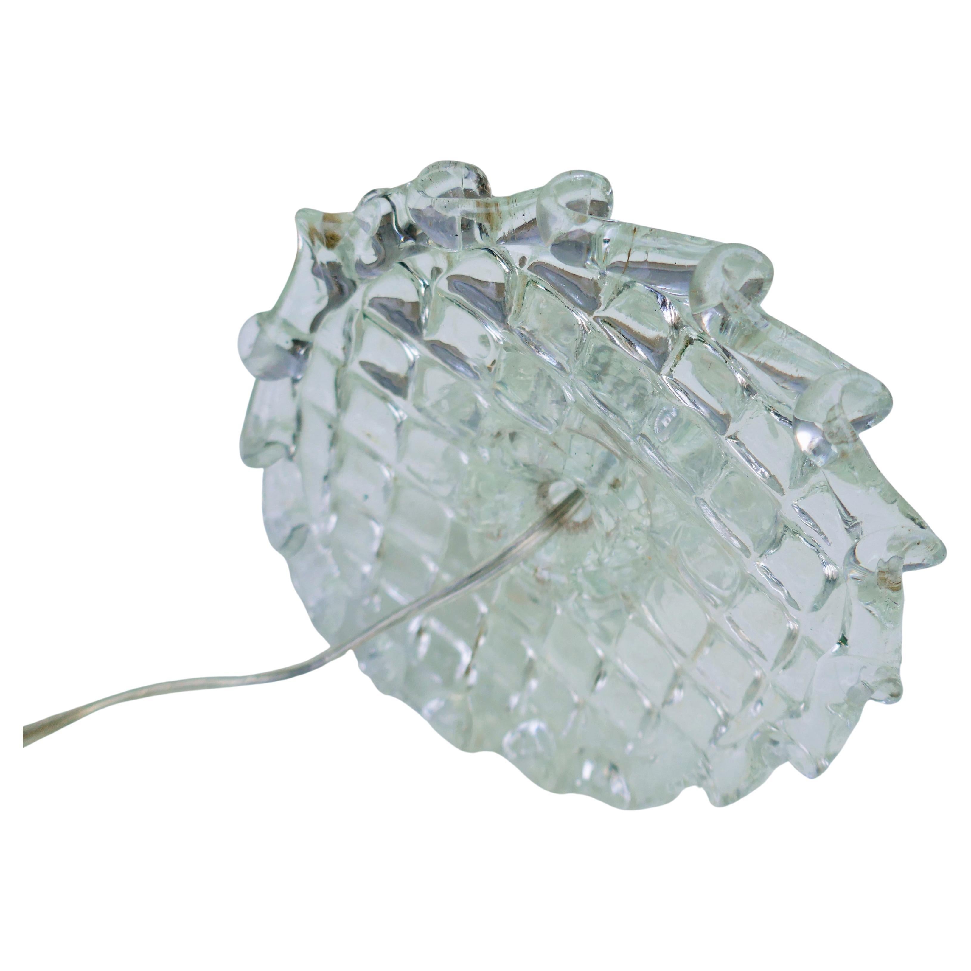 Lámpara de mesa de cristal de Murano, estilo Seguso Barovier - crinolina en venta 1