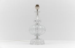 Murano glass table lamp with air bubbles, clear glass, 1960s Italy