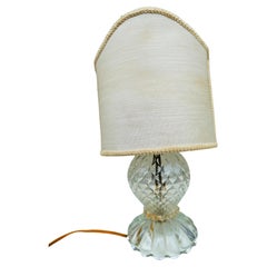 Murano glass table lamp with crinoline and gold inclusions