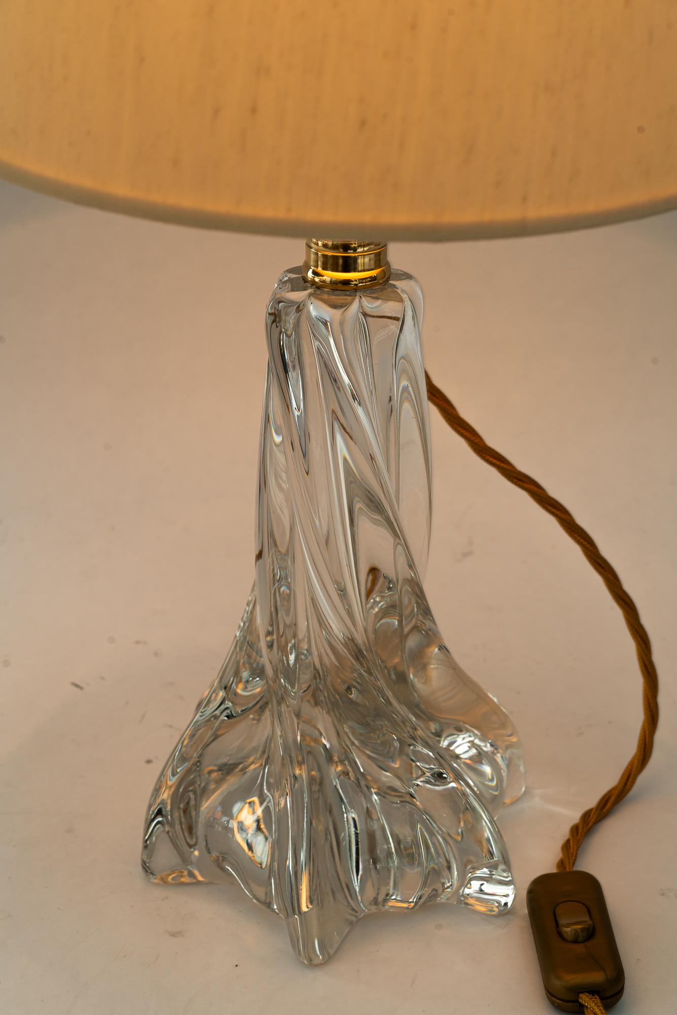 Lampe de table en verre de Murano avec abat-jour en tissu vienne vers 1950 en vente 5