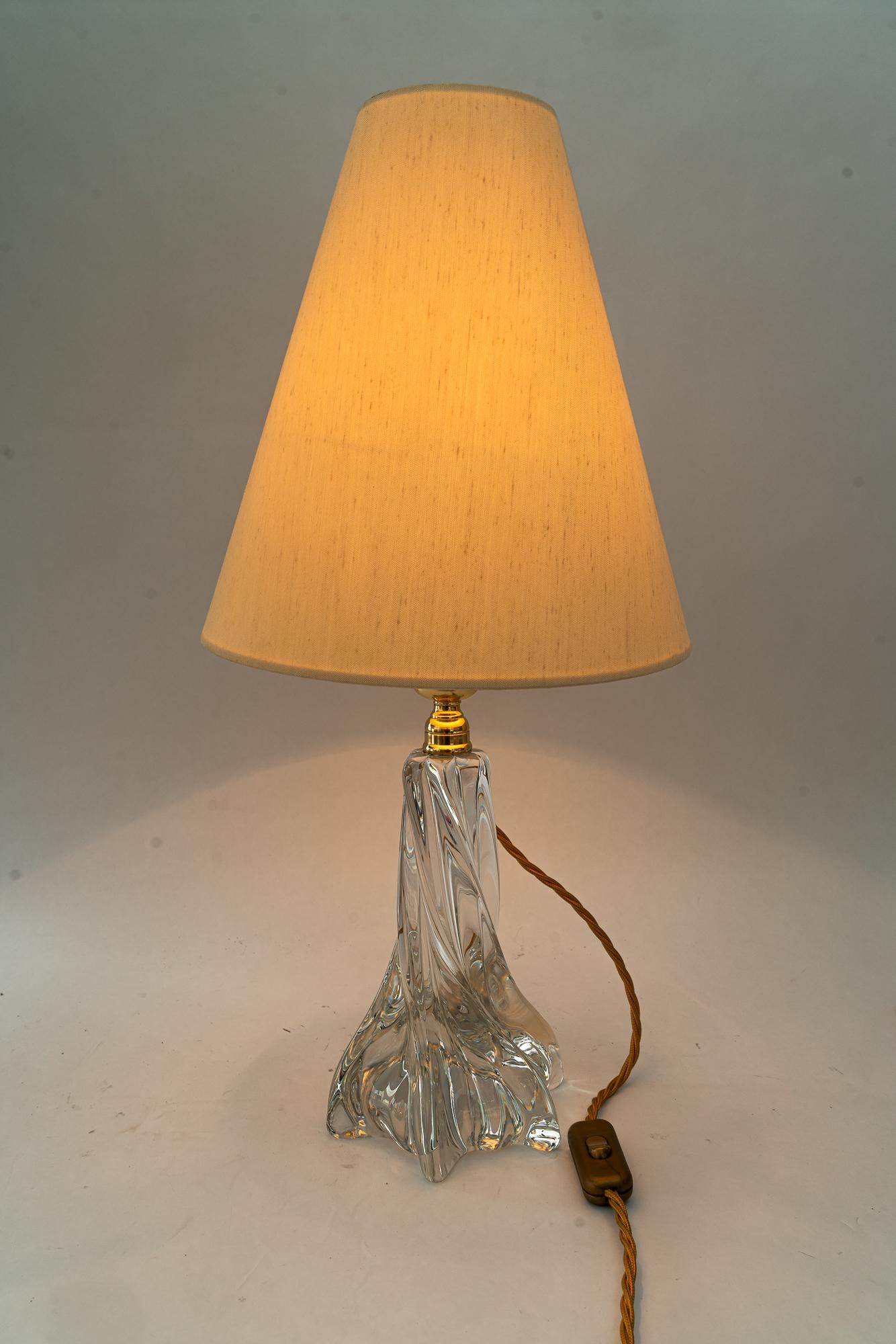 Lampe de table en verre de Murano avec abat-jour en tissu vienne vers 1950 en vente 6