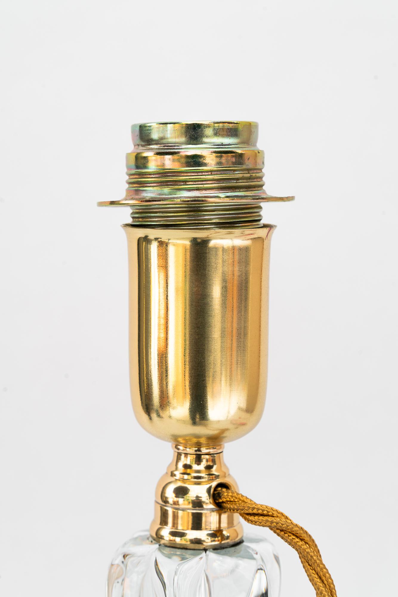 Lampe de table en verre de Murano avec abat-jour en tissu vienne vers 1950 en vente 9