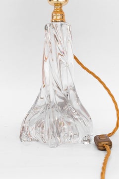 Murano glass table lamp with fabric shade vienna around 1950s