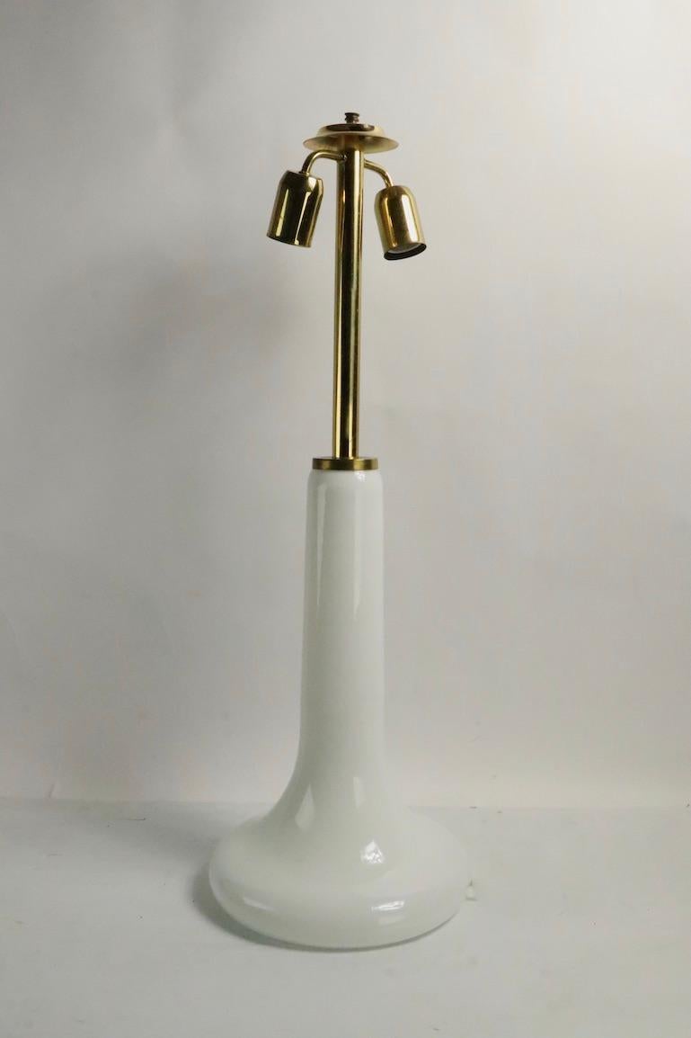 Murano Glass Table Lamp with Glass Base and Shade Attributed to Tagliapietra For Sale 2