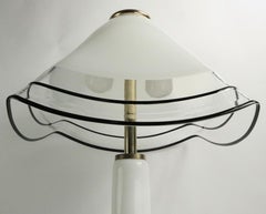 Murano Glass Table Lamp with Glass Base and Shade Attributed to Tagliapietra
