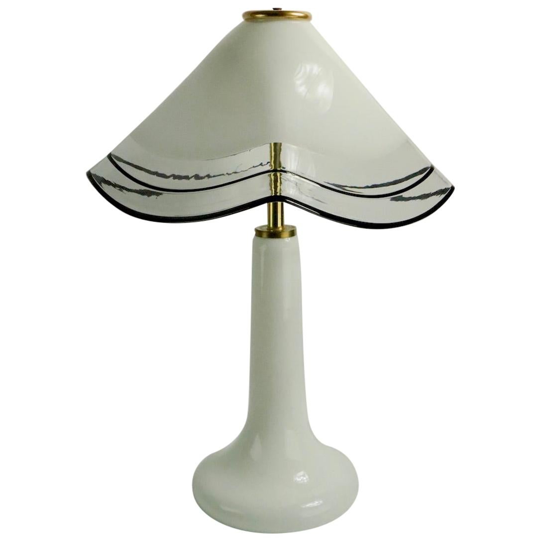 Murano Glass Table Lamp with Glass Base and Shade Attributed to Tagliapietra