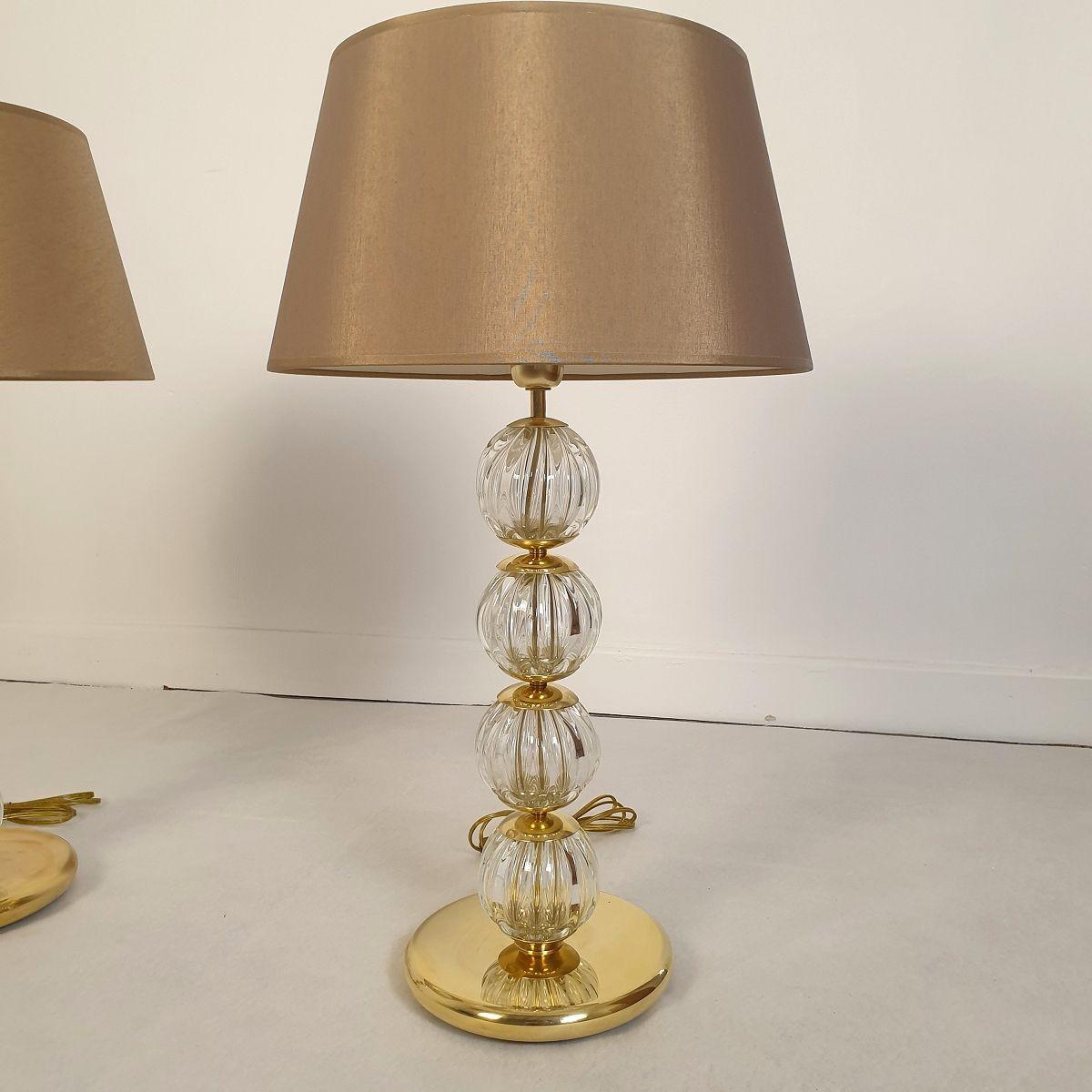 Mid-Century Modern Murano glass table lamps - a pair