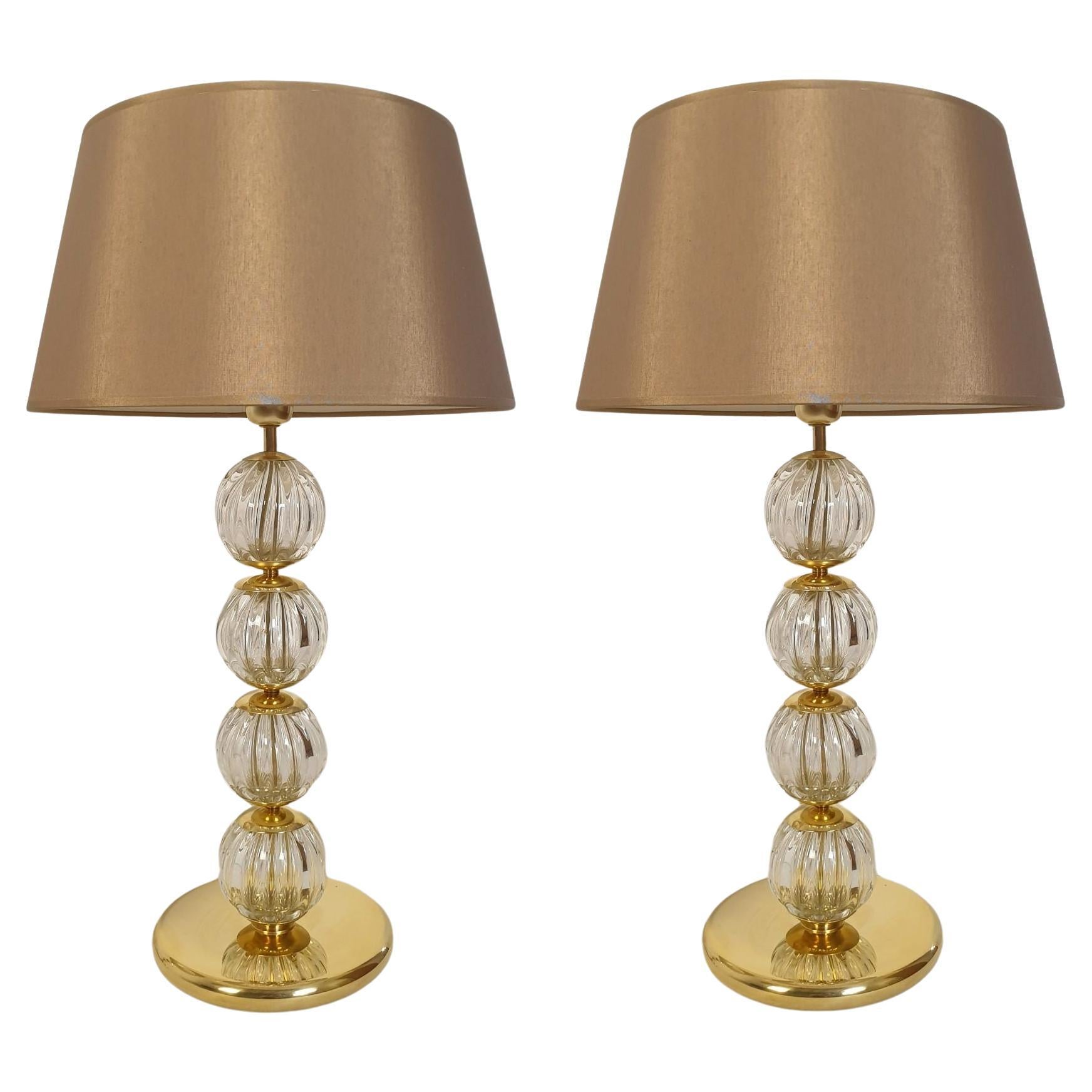 Murano glass table lamps - a pair