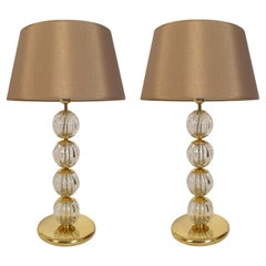 Vintage Murano glass table lamps - a pair