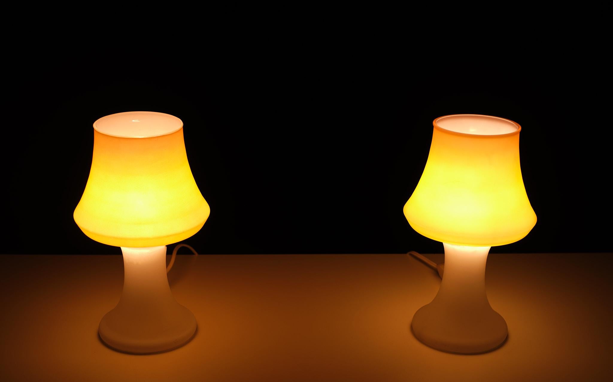 Late 20th Century Murano Glass Table Lamps Brilliant Leuchten, 1970s For Sale