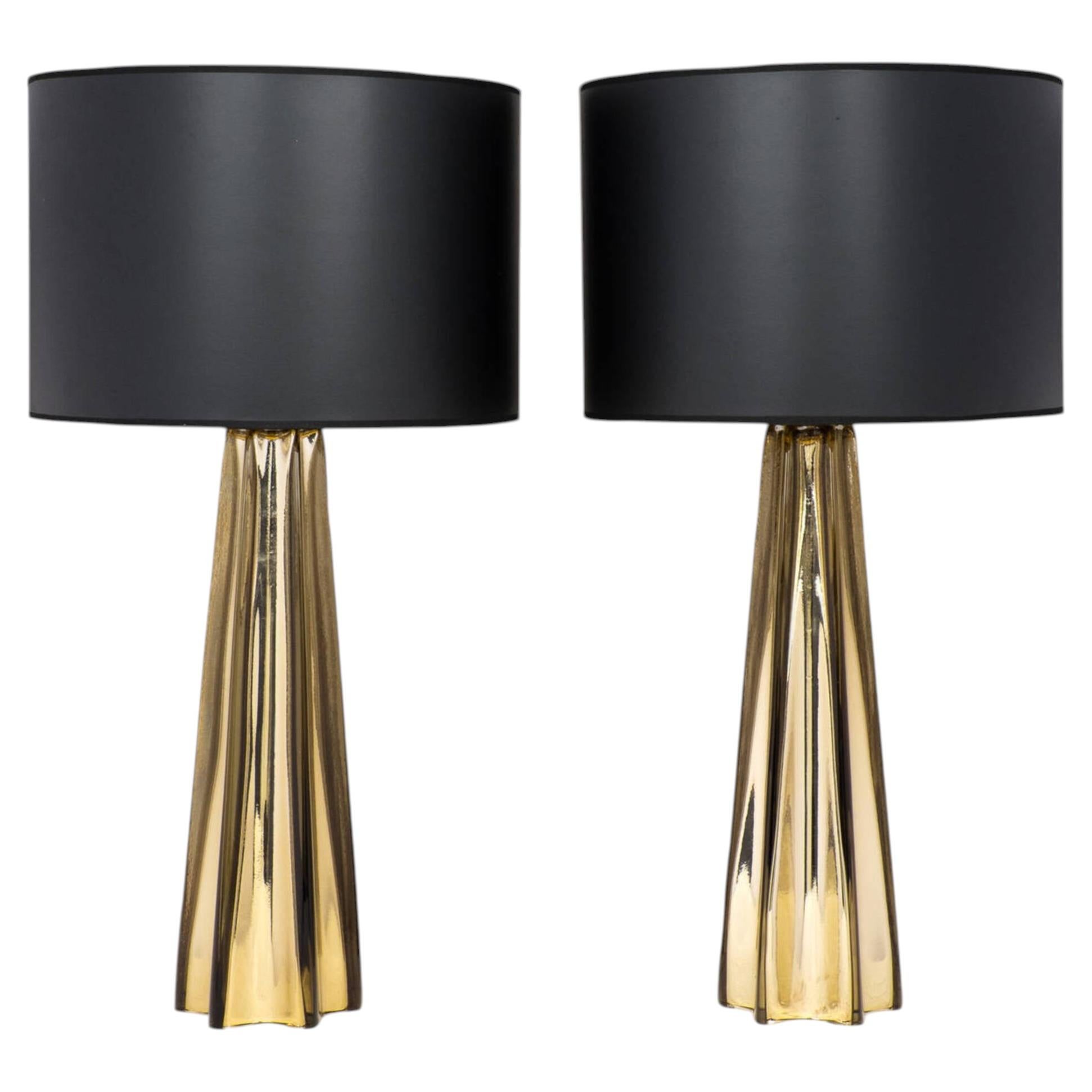 Murano Glass Table Lamps by Alberto Donà, Star-Shaped, Italy, New For Sale