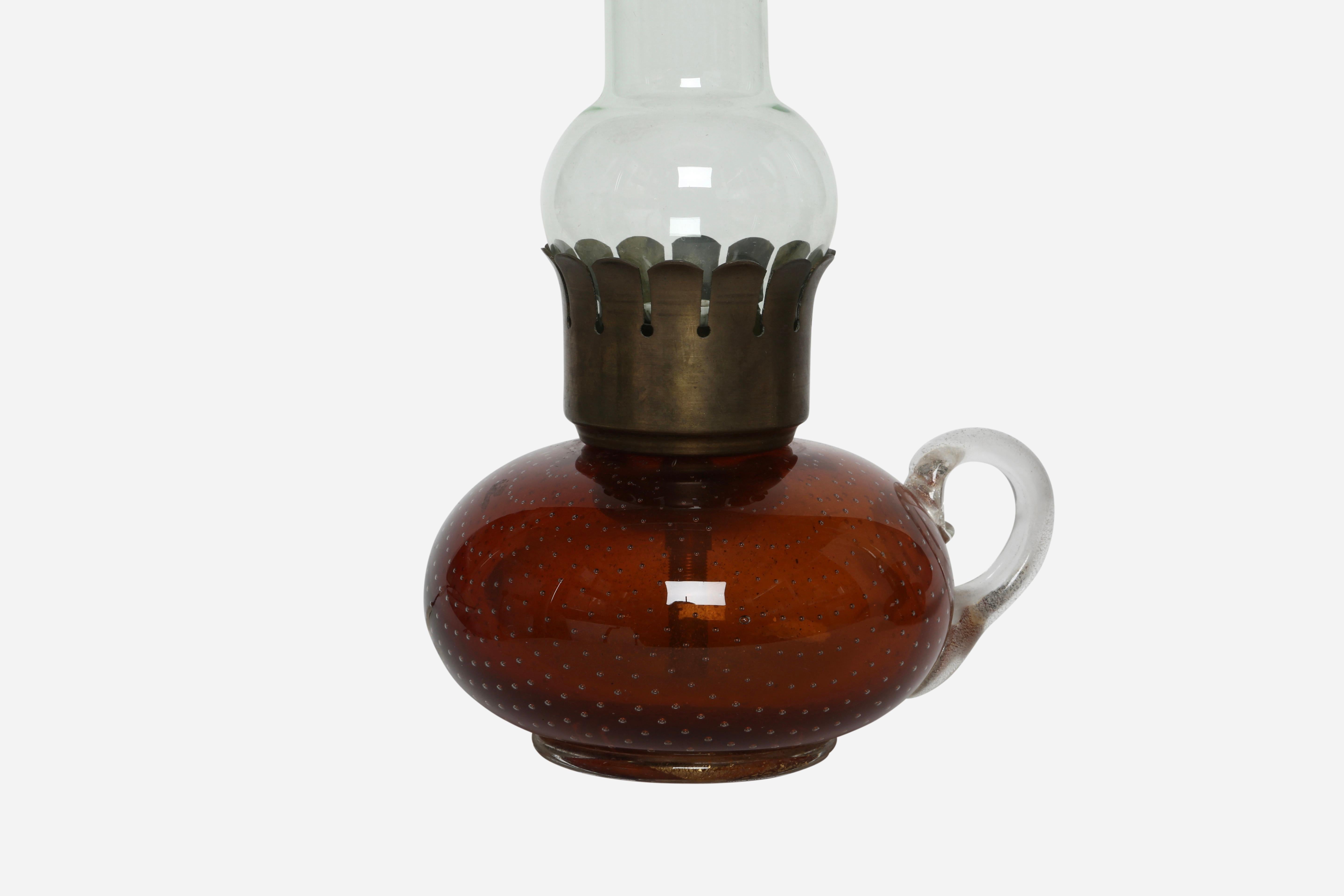 Muranoglas-Tischlampen von Archimede Seguso, Paar im Angebot 3