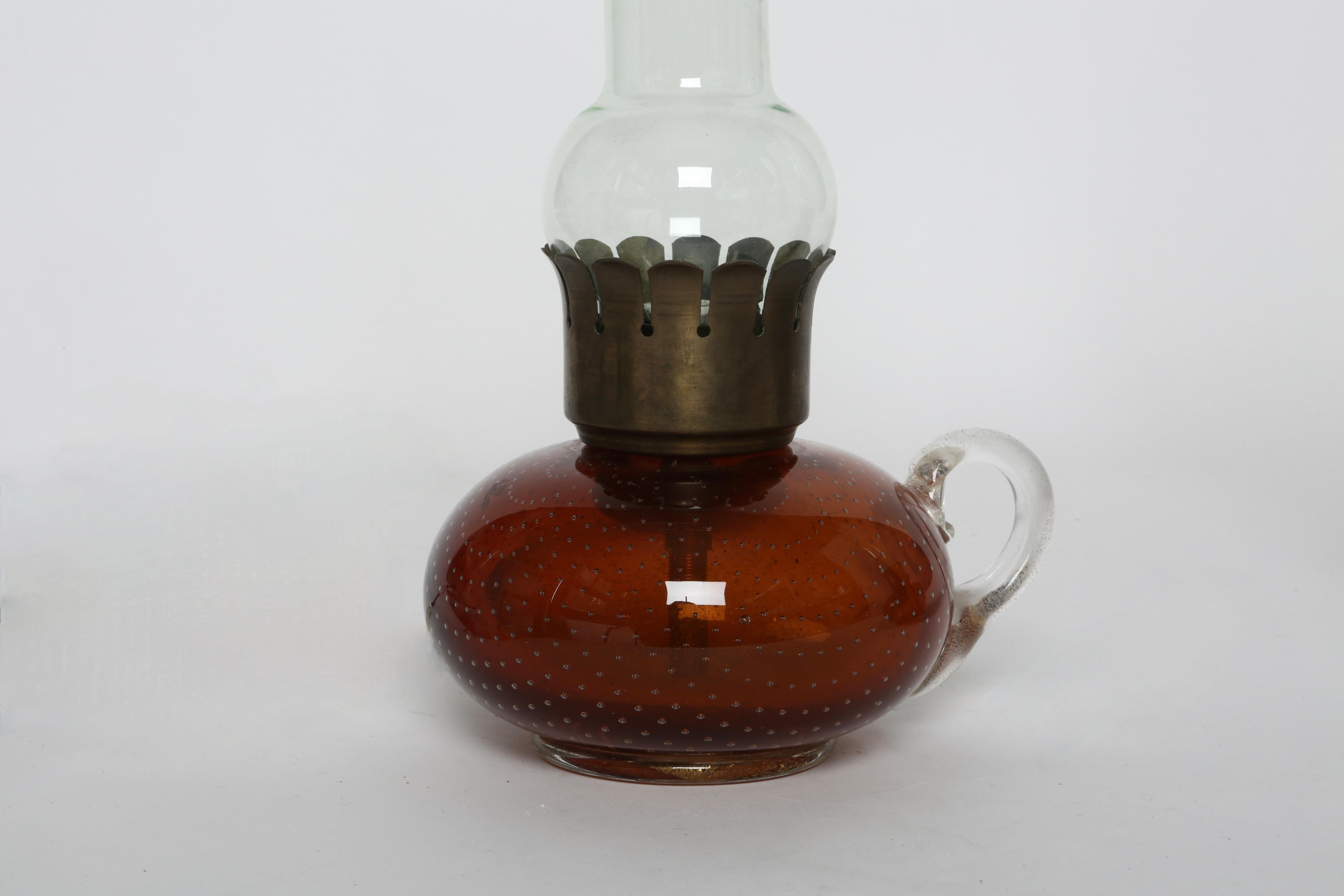 Muranoglas-Tischlampen von Archimede Seguso, Paar im Angebot 5