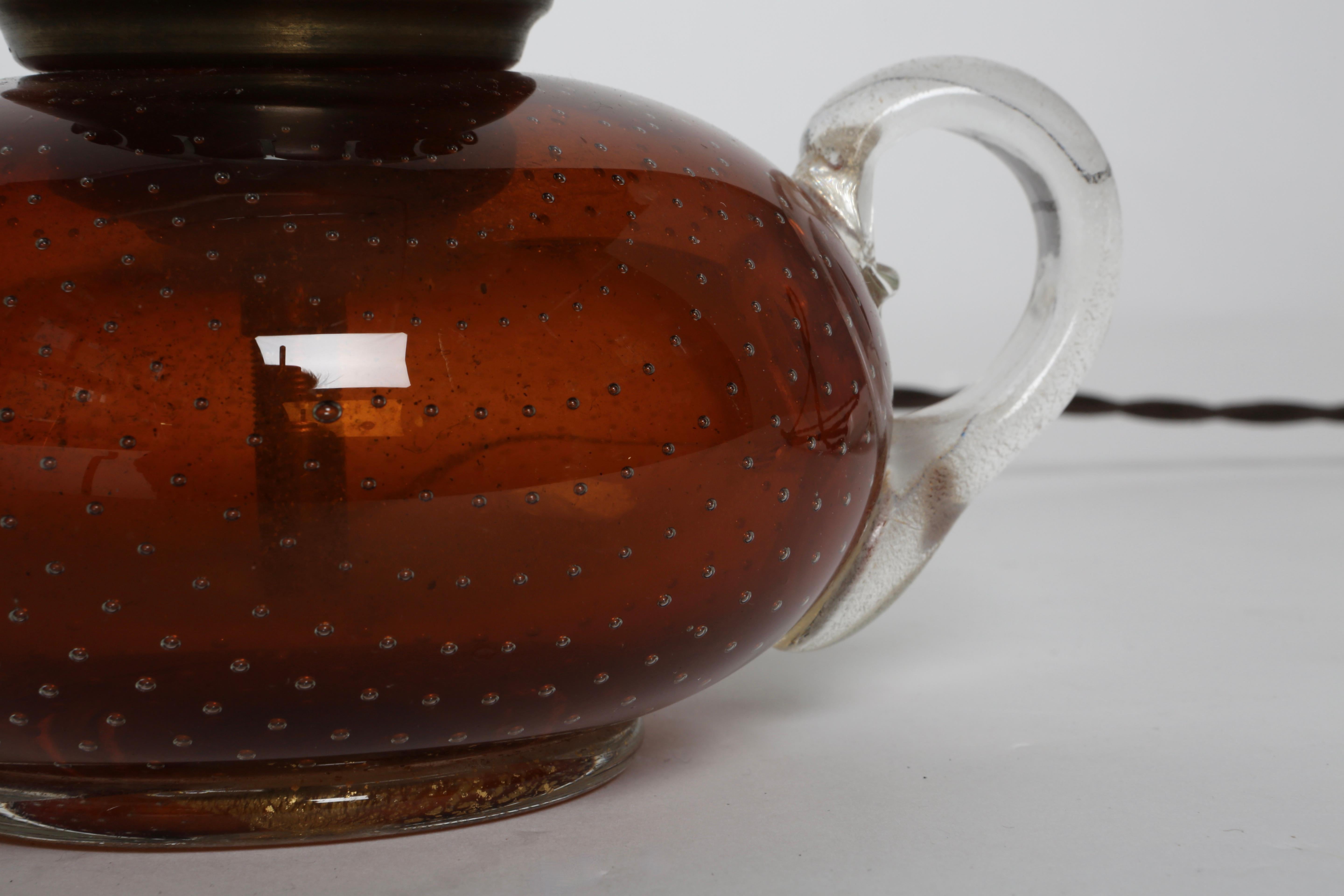 Muranoglas-Tischlampen von Archimede Seguso, Paar im Angebot 11