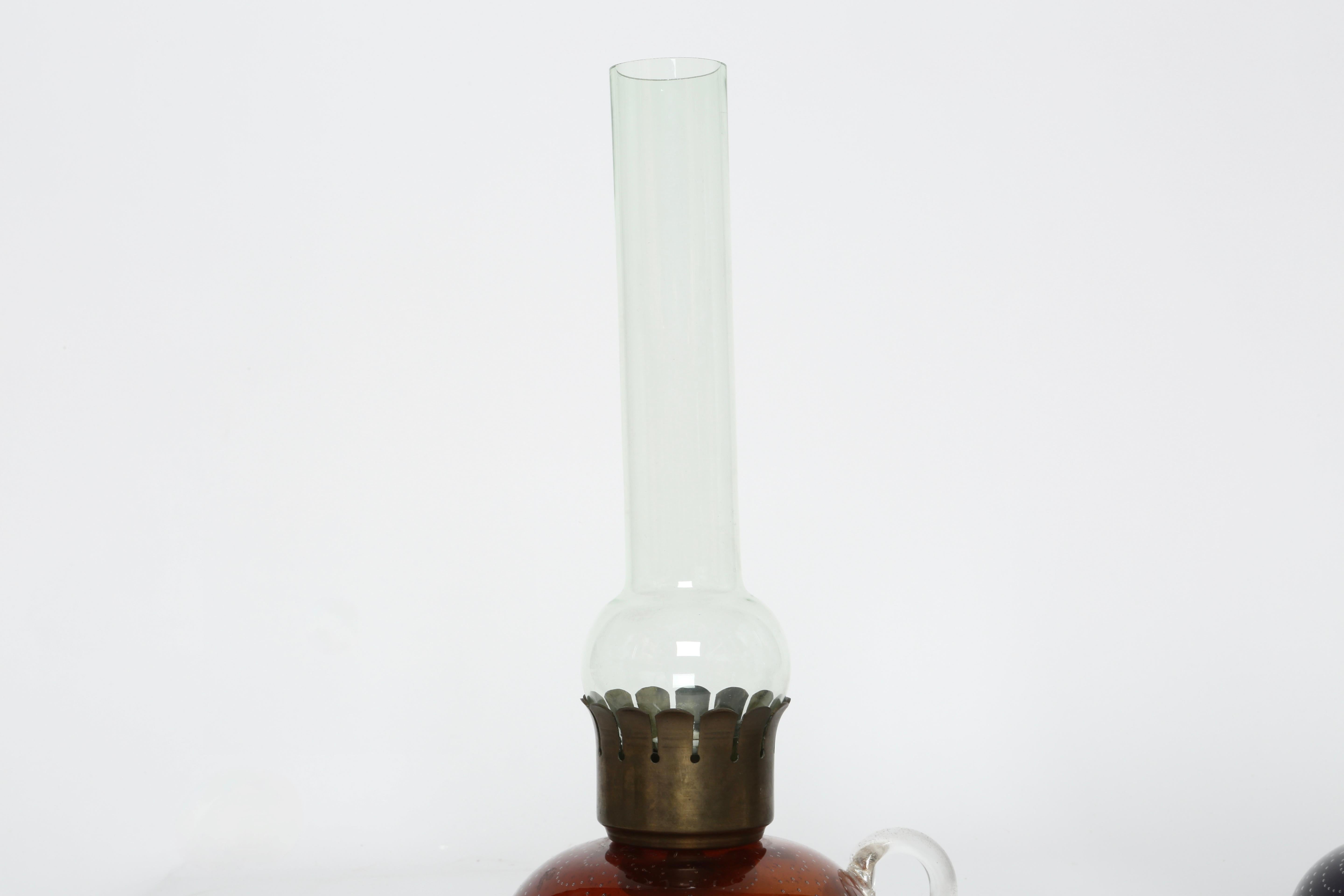 Muranoglas-Tischlampen von Archimede Seguso, Paar im Angebot 1