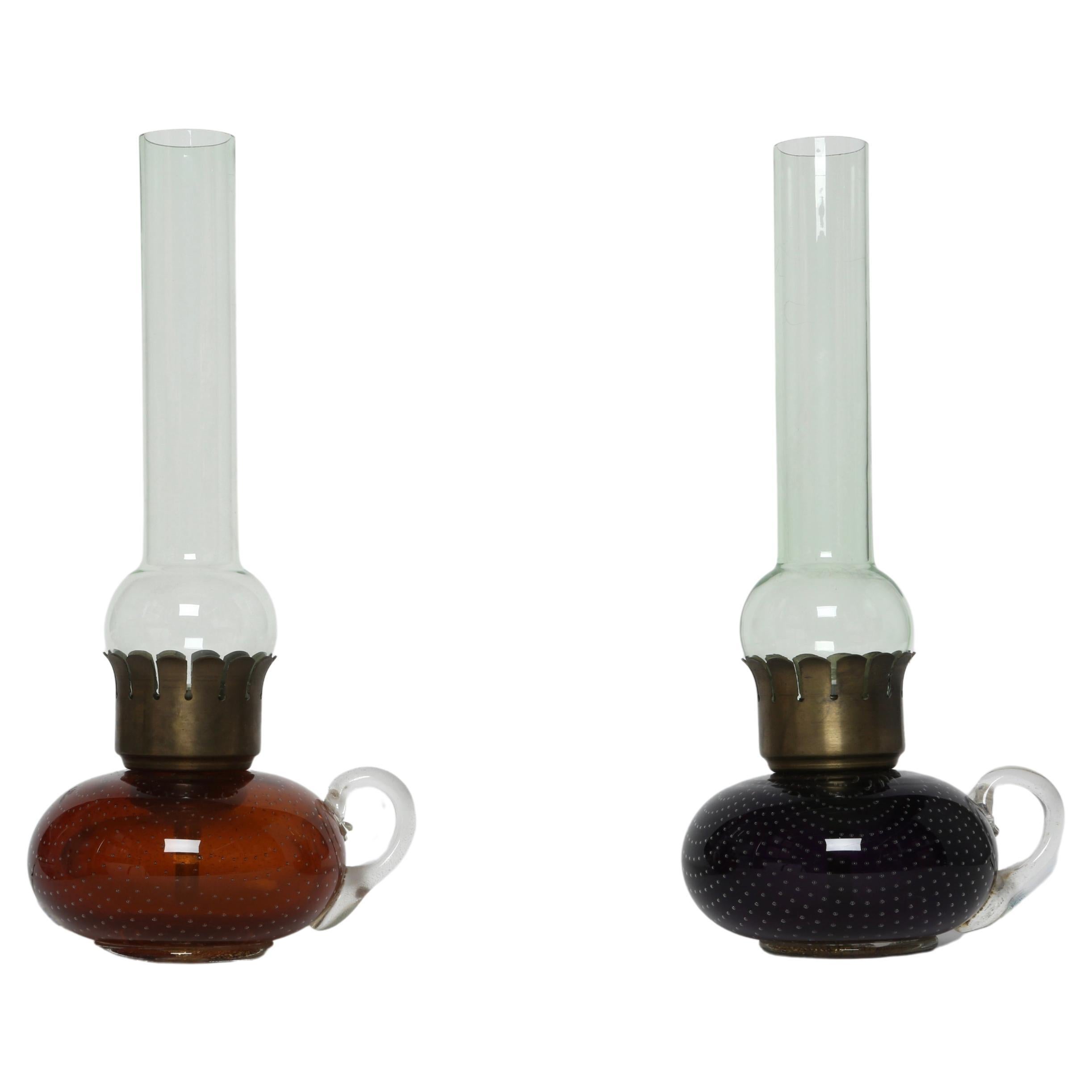 Murano Glass Table Lamps by Archimede Seguso, a Pair