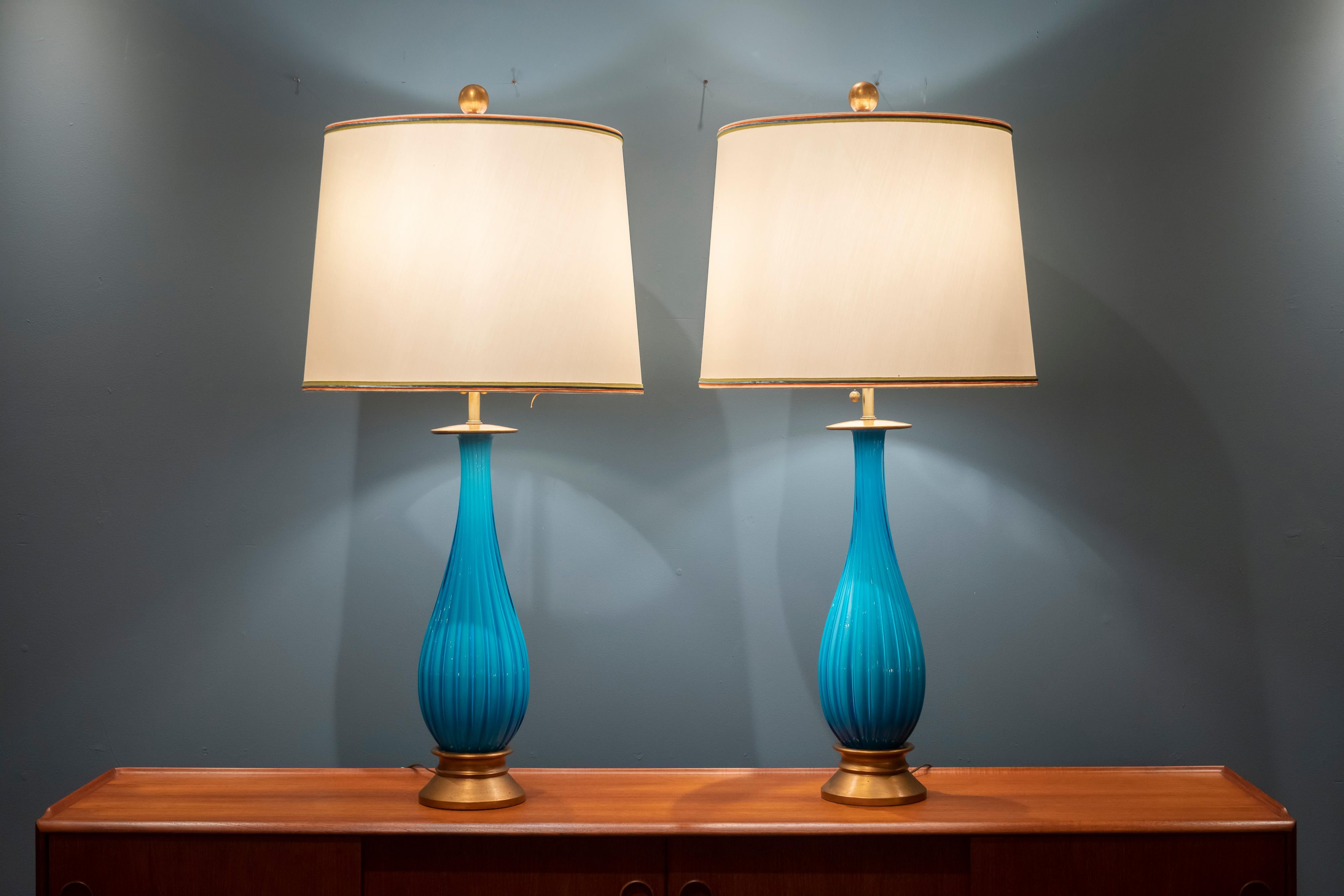 Murano Glass Table Lamps by Mabro In Good Condition In San Francisco, CA