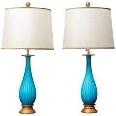 Murano Glass Table Lamps by Mabro
