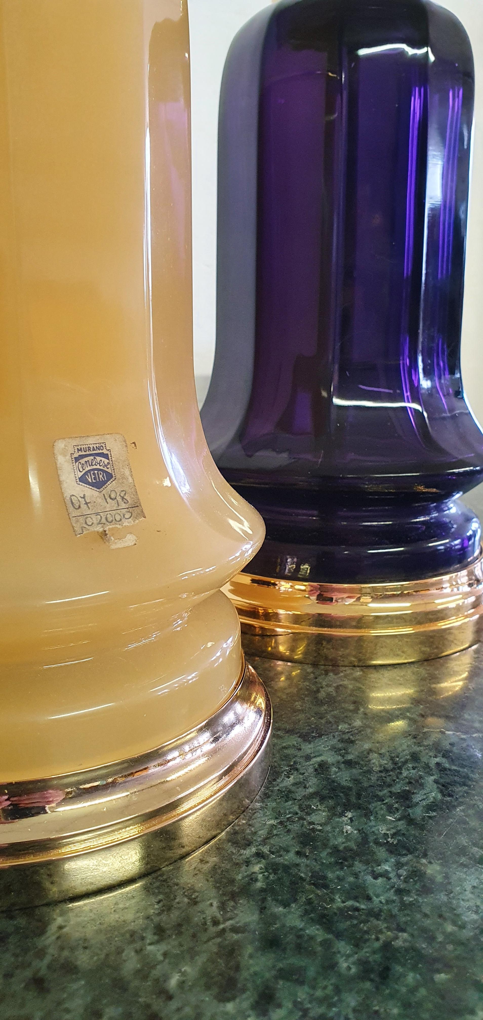 Italian Murano Glass Table Lamps from Cenedese For Sale