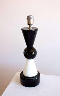 Murano Glass Table Lamps in Black and White color, Italy 1960s