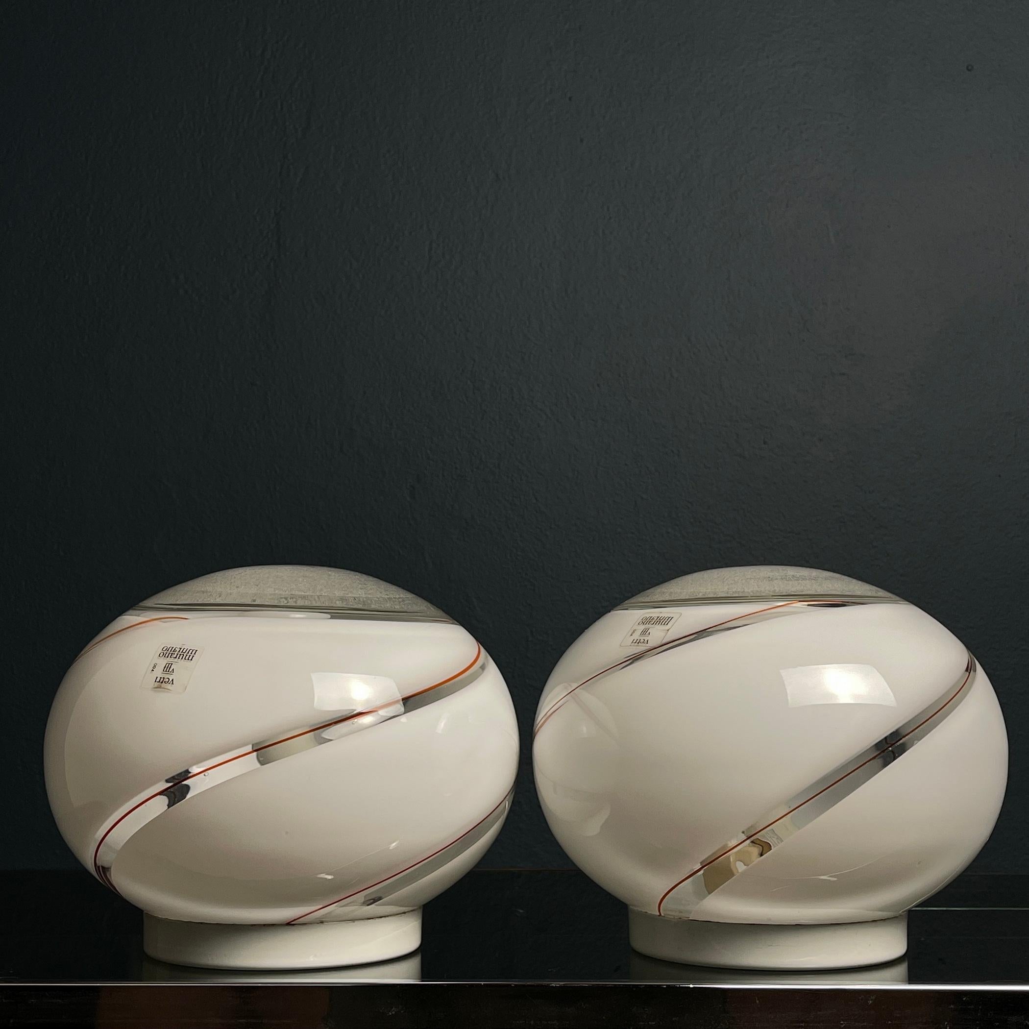 20th Century Murano glass table lamps Vetri Murano 004 Italy 1970s Set of 2 For Sale