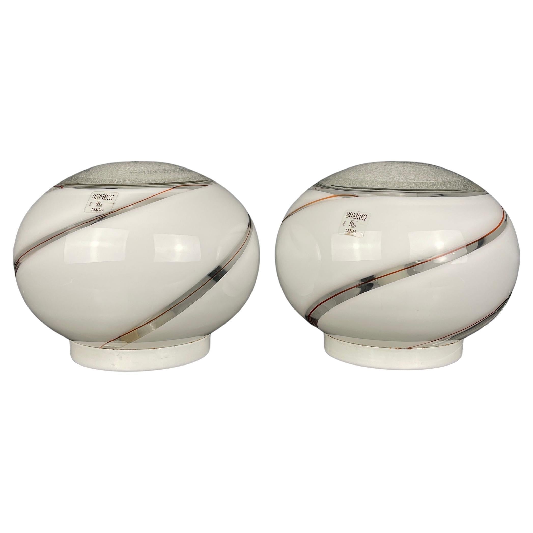 Murano glass table lamps Vetri Murano 004 Italy 1970s Set of 2 For Sale