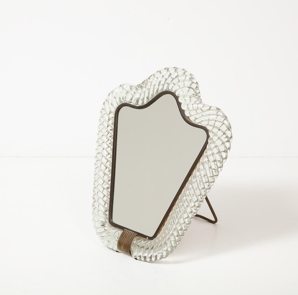 italien Miroir de table en verre de Murano par Barovier & Toso en vente