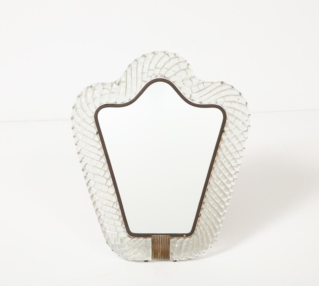 Murano Glass Table Mirror by Barovier & Toso In Good Condition For Sale In New York, NY