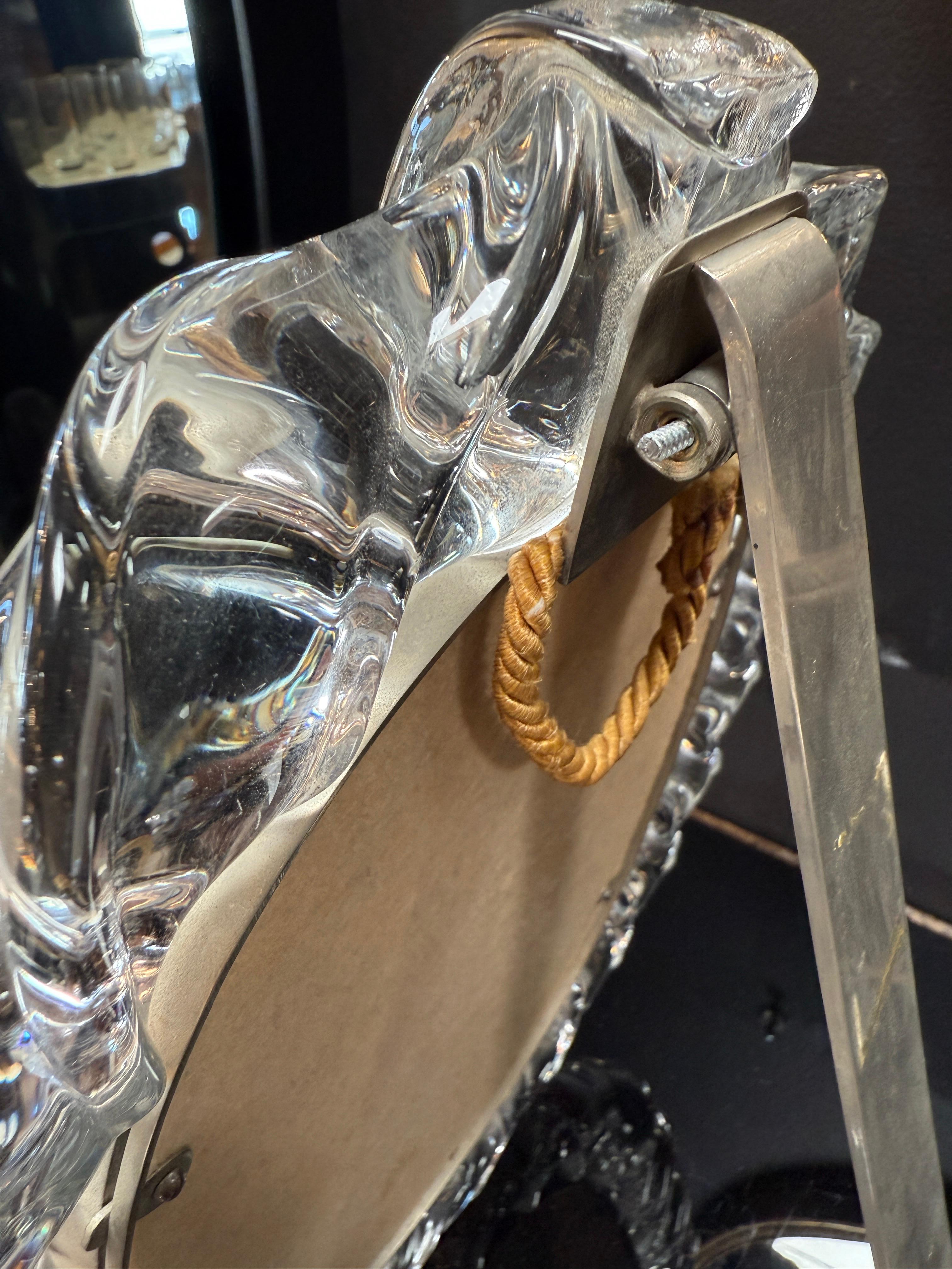 Mid-20th Century Murano Glass Table Mirror with Handcrafted Crystal Frame For Sale