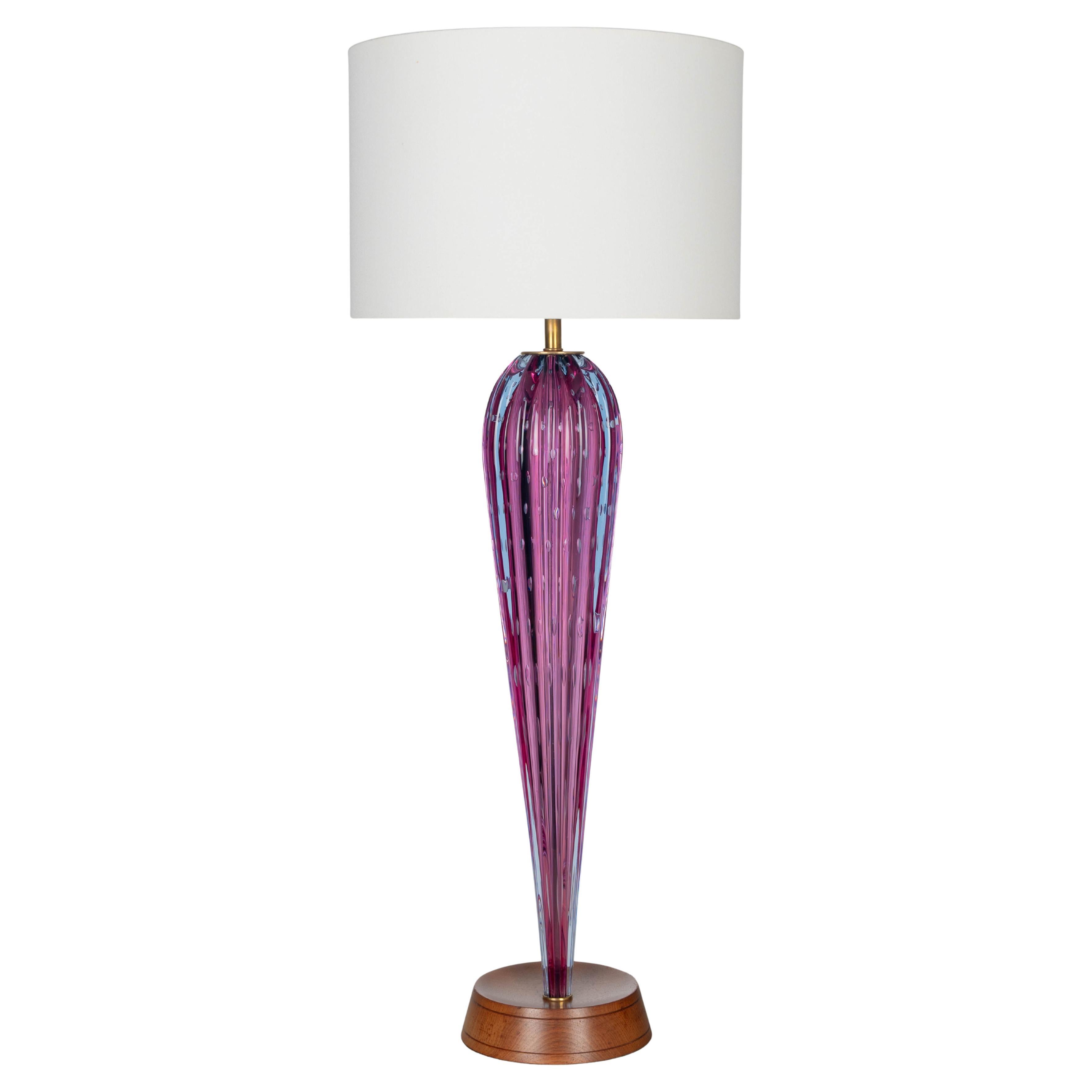 Murano Glass Tall Mid Century Modern Lamp