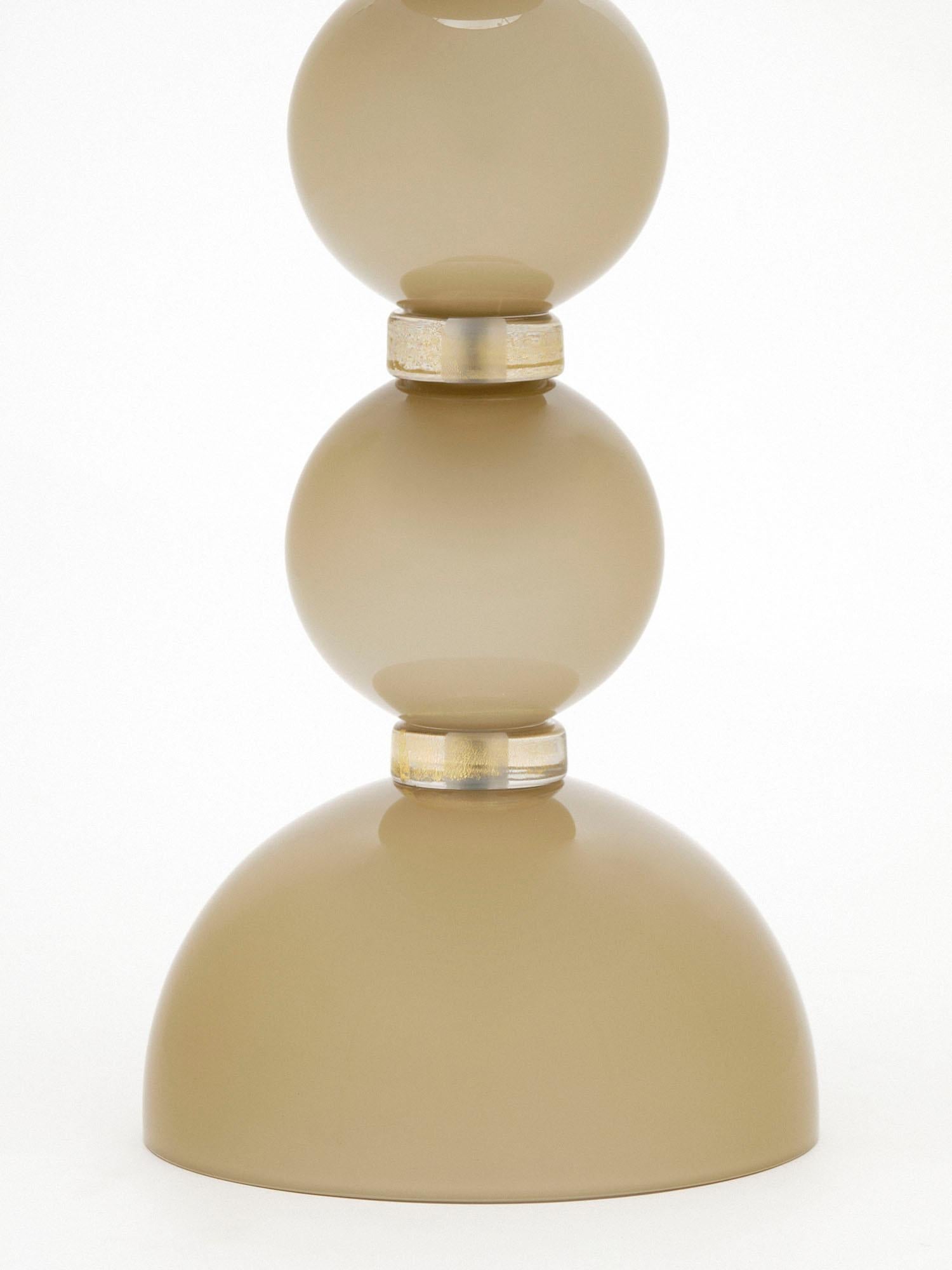 Mid-Century Modern Lampes de Murano taupe et or en vente