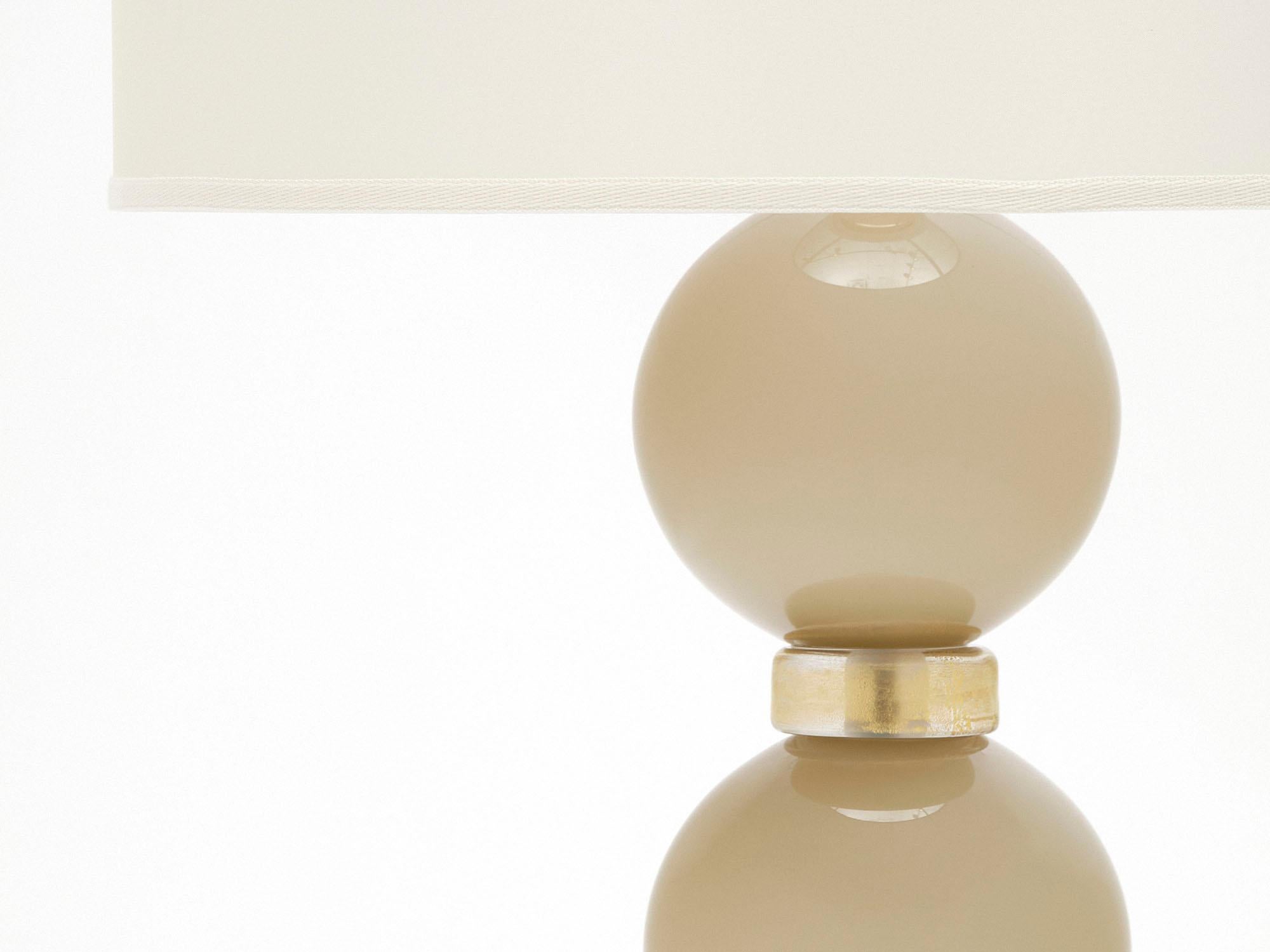 italien Lampes de Murano taupe et or en vente