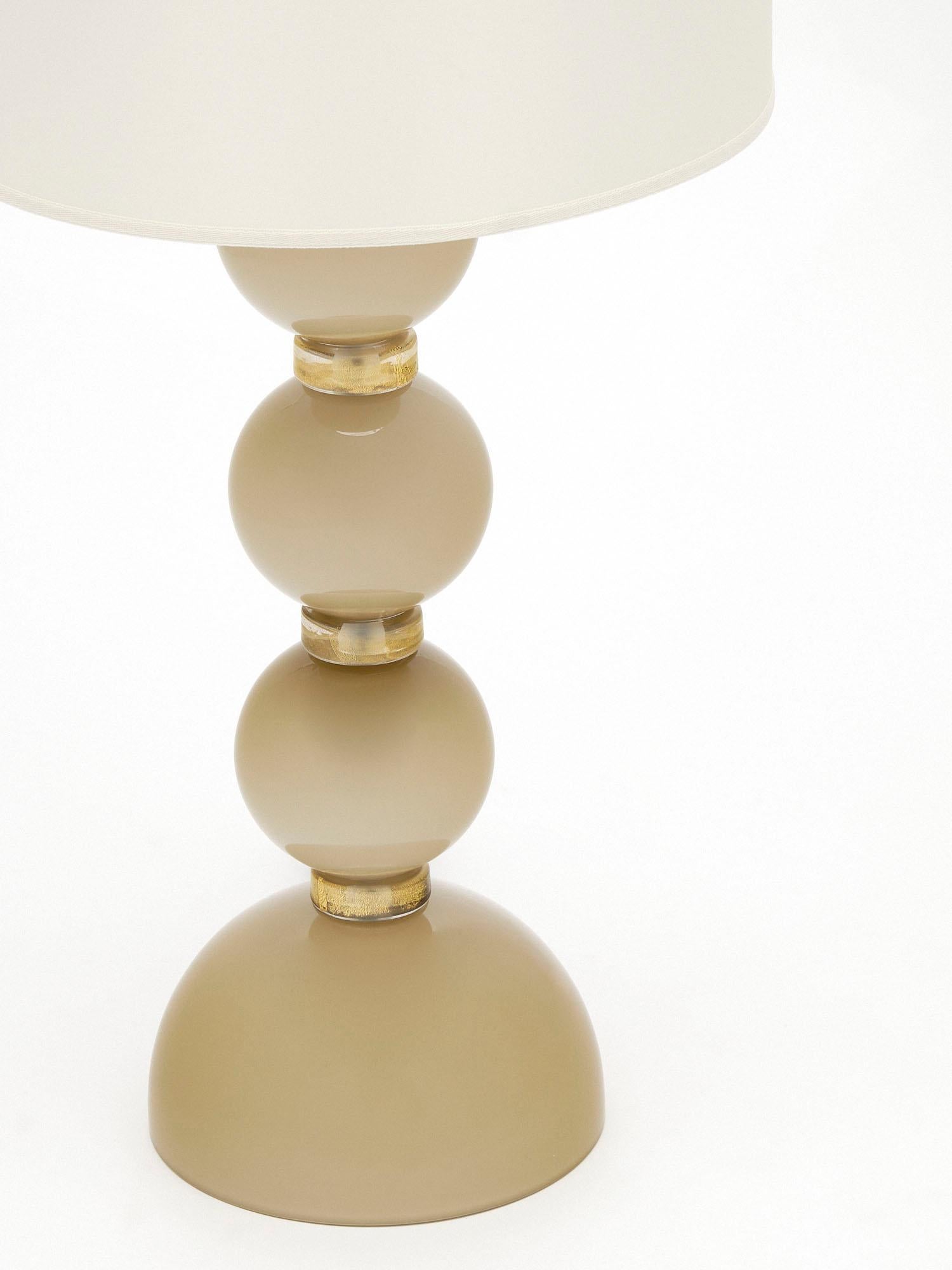 XXIe siècle et contemporain Lampes de Murano taupe et or en vente