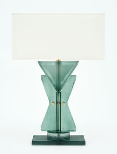 Murano Glass Teal Geometric TOTEM Lamps
