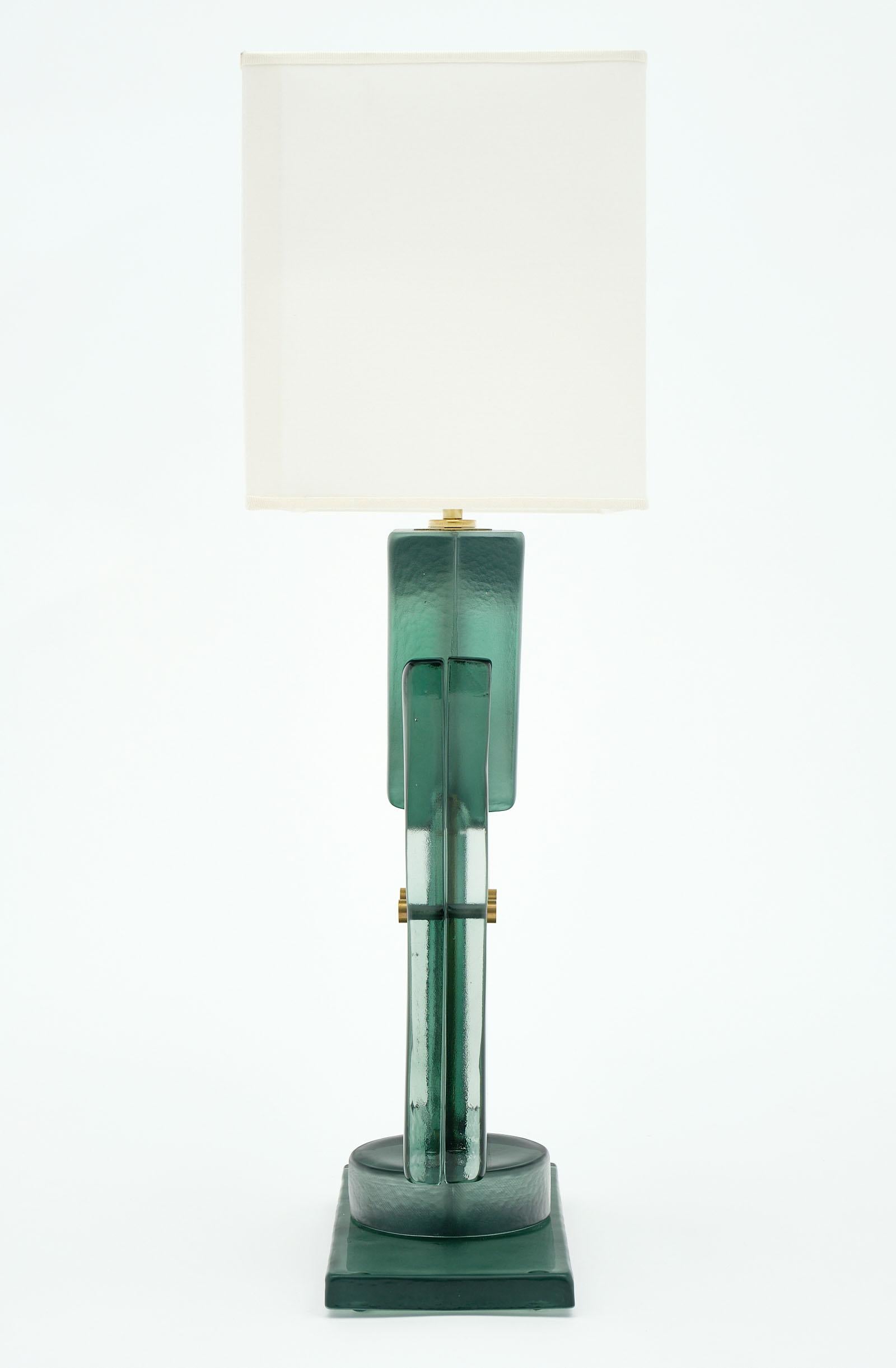 Murano Glass Teal Geometric TOTEM Lamps For Sale 2