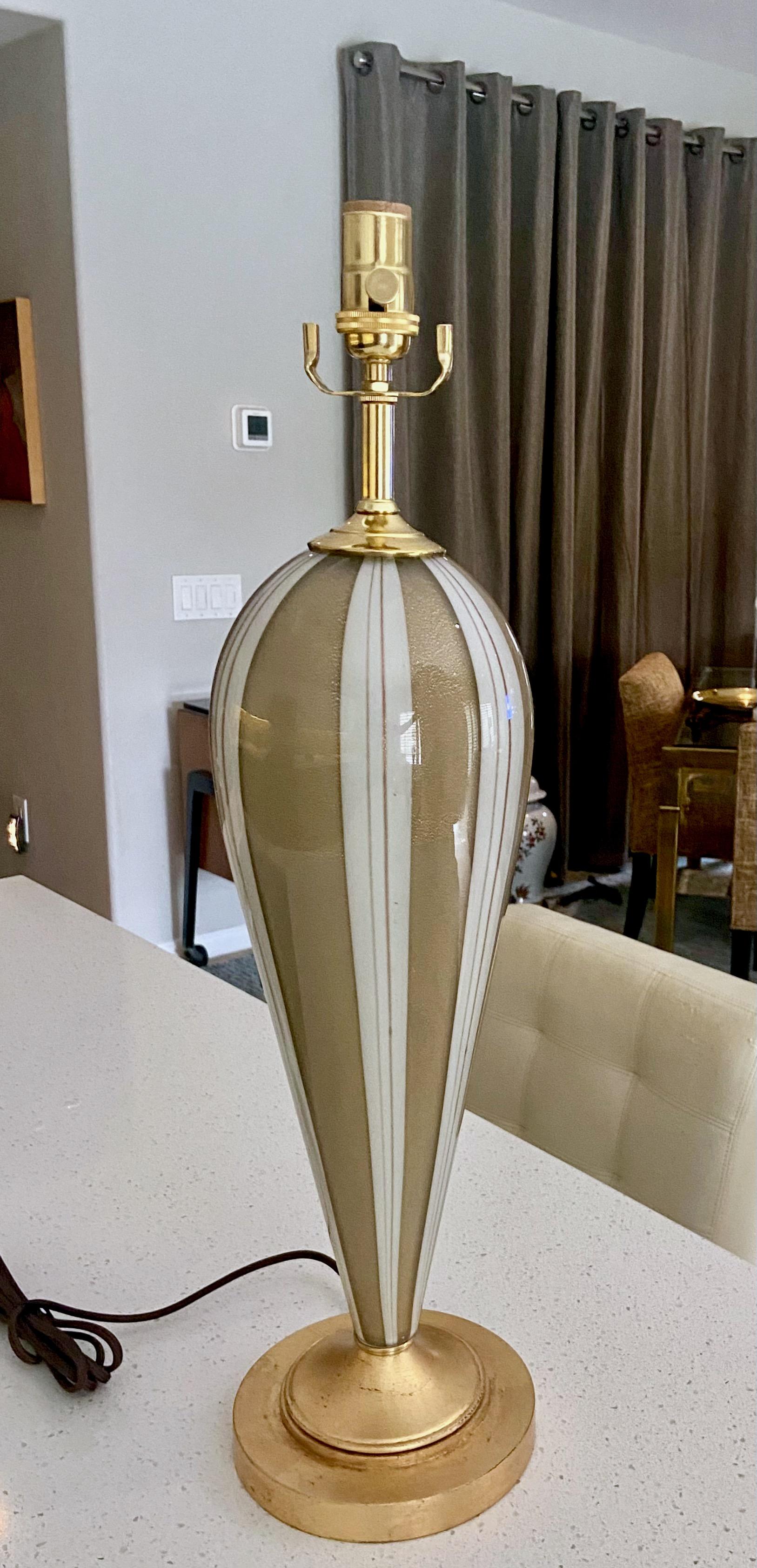 Murano Glass Tear Drop Aventurine Table Lamp For Sale 7