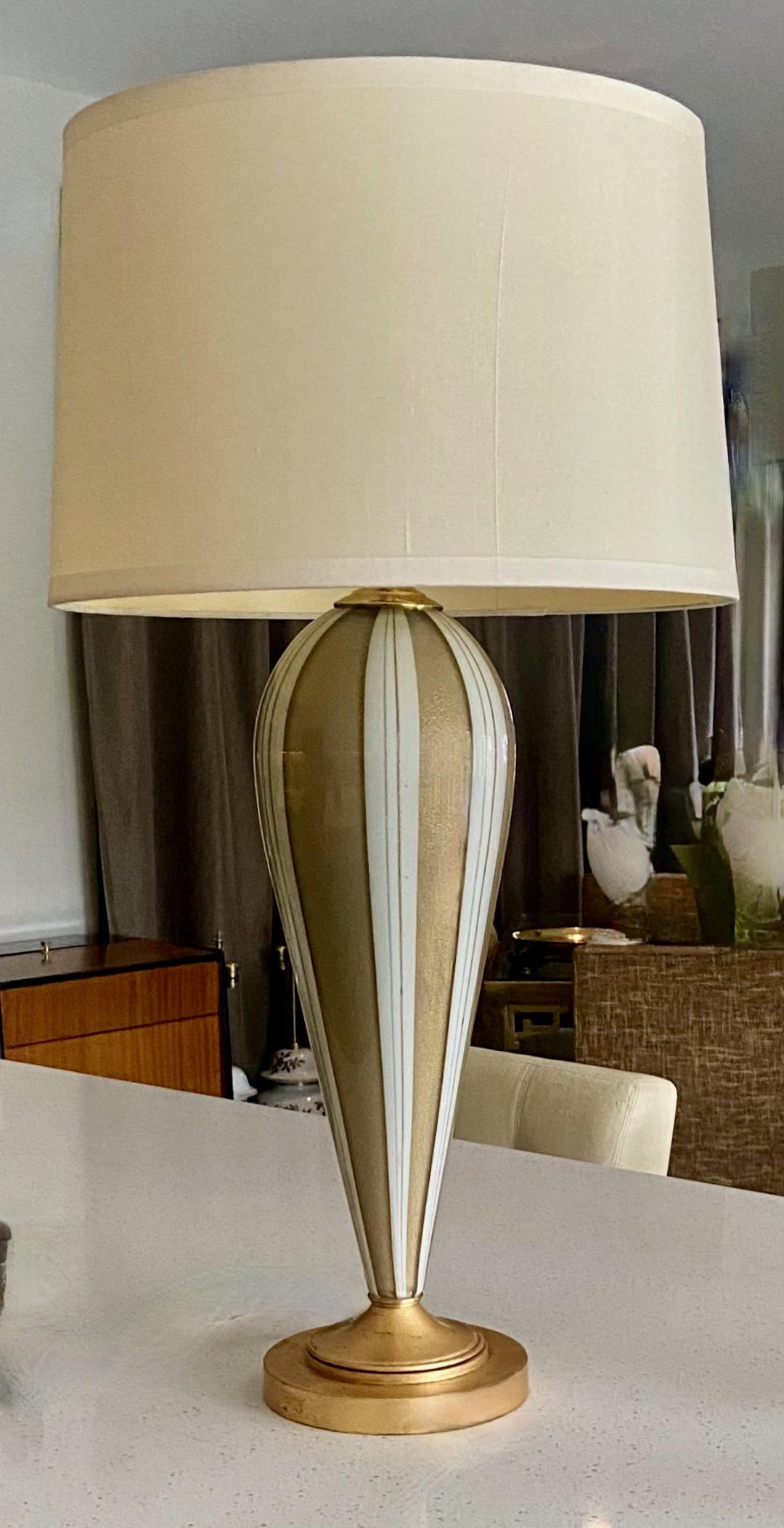 Murano Glass Tear Drop Aventurine Table Lamp For Sale 11