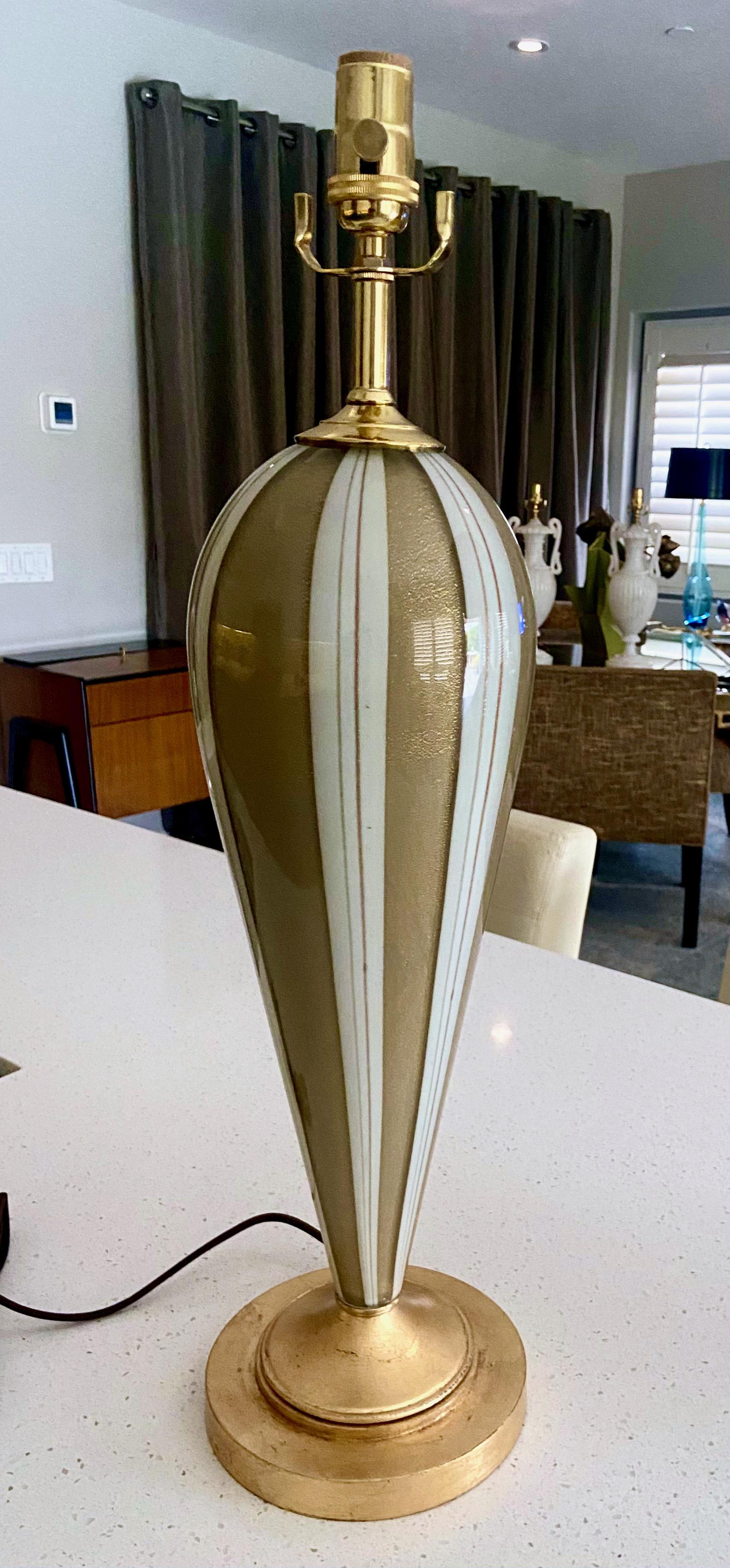 Murano Glass Tear Drop Aventurine Table Lamp For Sale 3