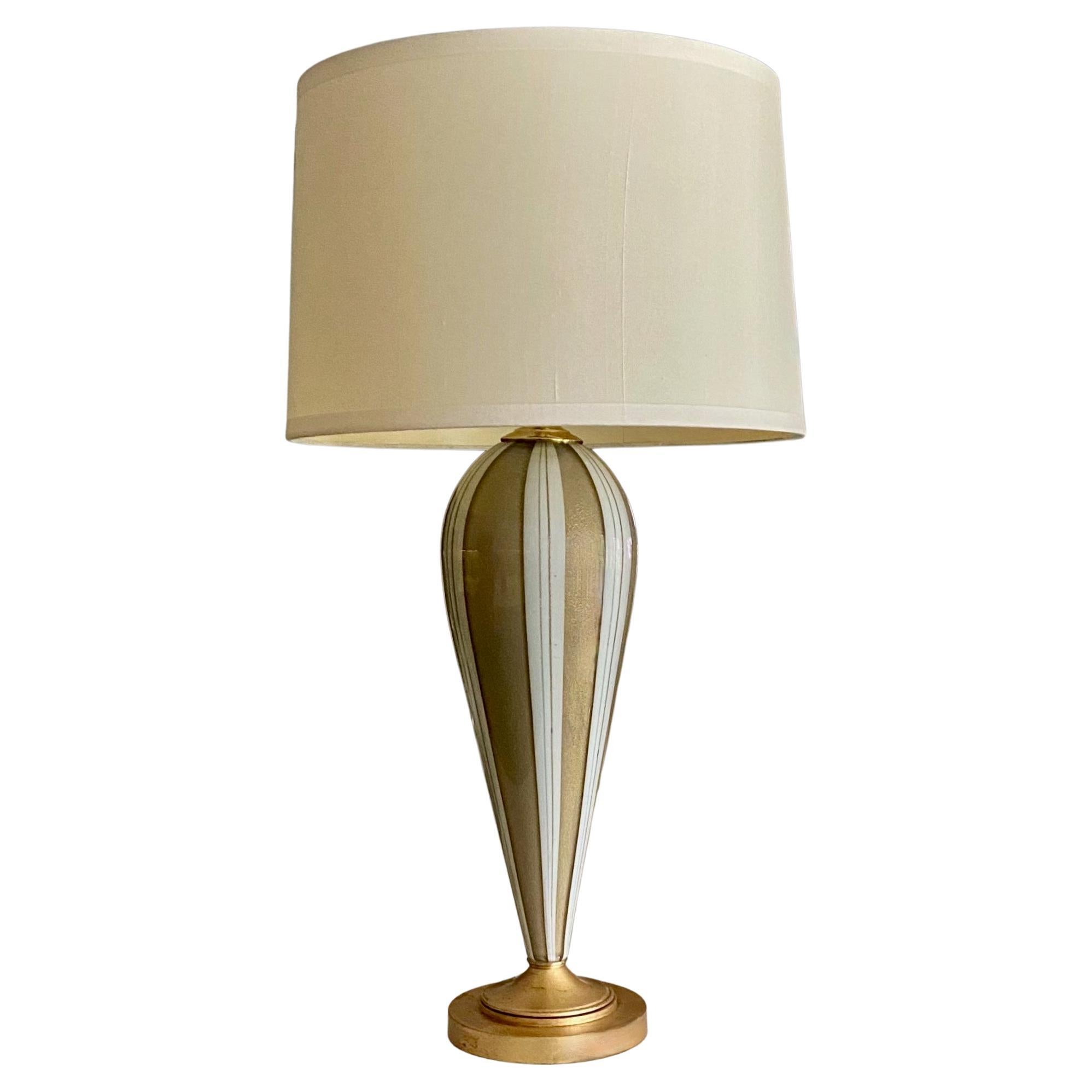 Murano Glass Tear Drop Aventurine Table Lamp For Sale