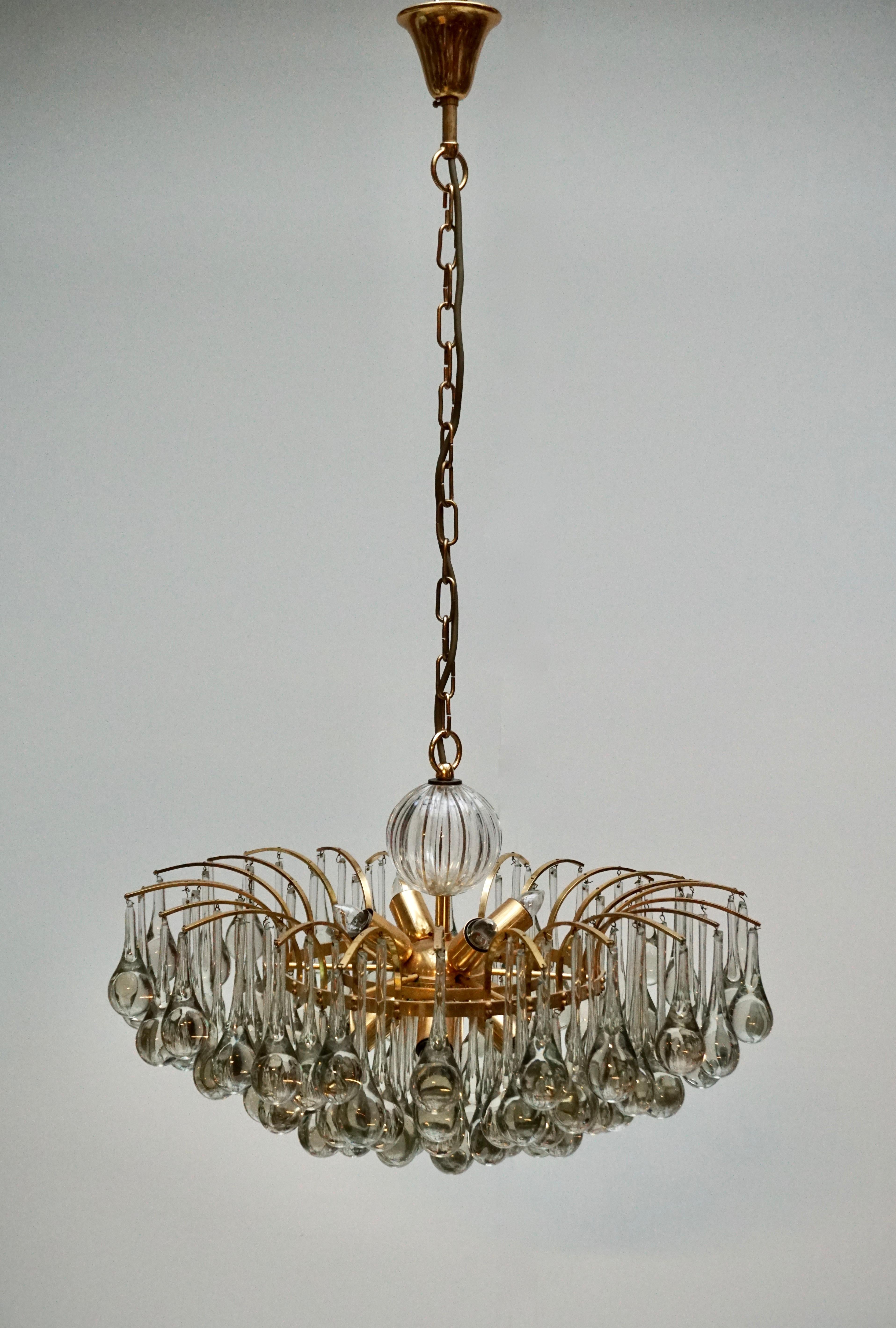 Murano Glass Tear Drop Chandelier by Christoph Palme, Germany, 1970s In Good Condition In Antwerp, BE