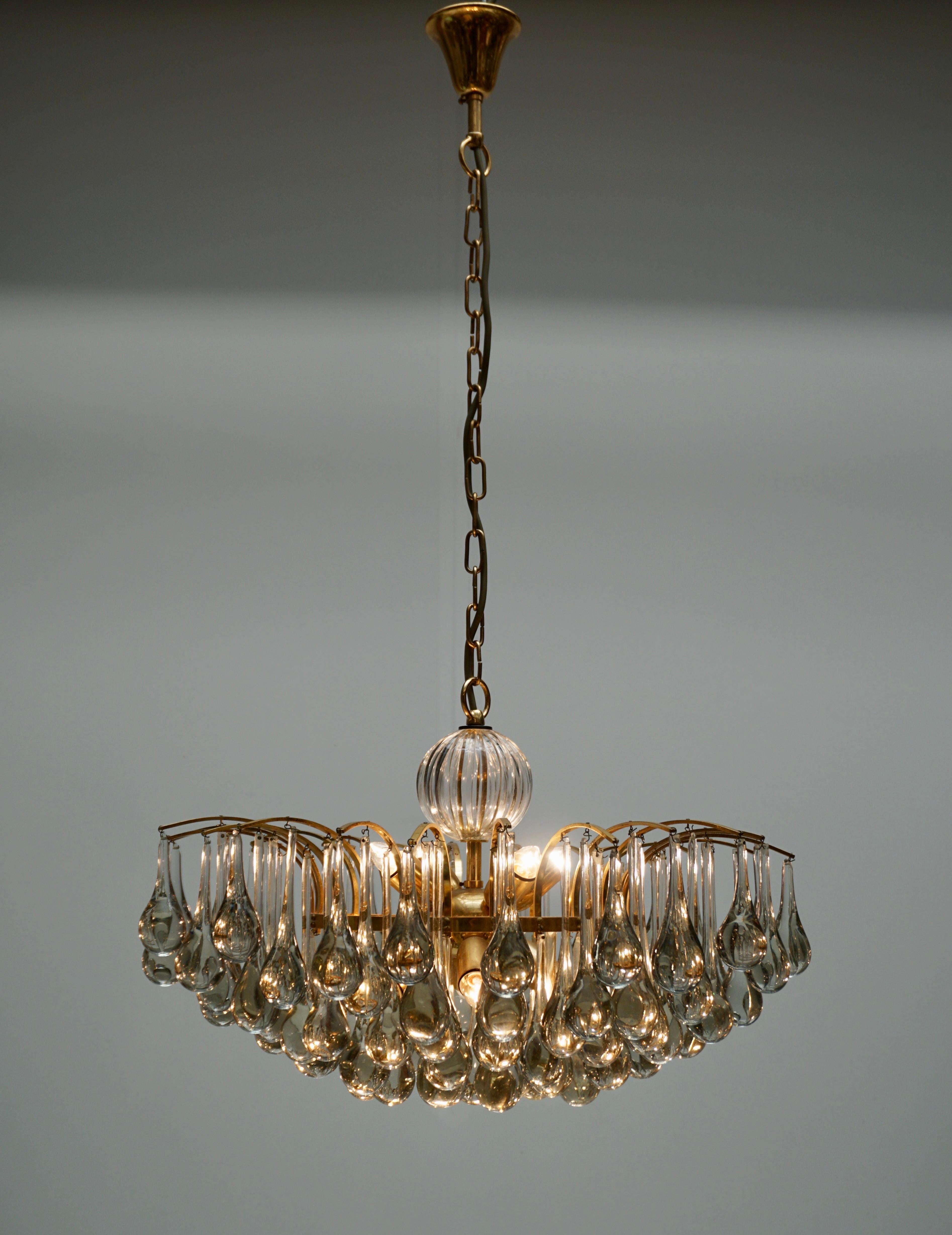 20th Century Murano Glass Tear Drop Chandelier by Christoph Palme, Germany, 1970s