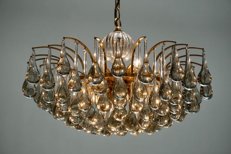 Murano Glass Tear Drop Chandelier by Christoph Palme, Germany, 1970s For Sale 1