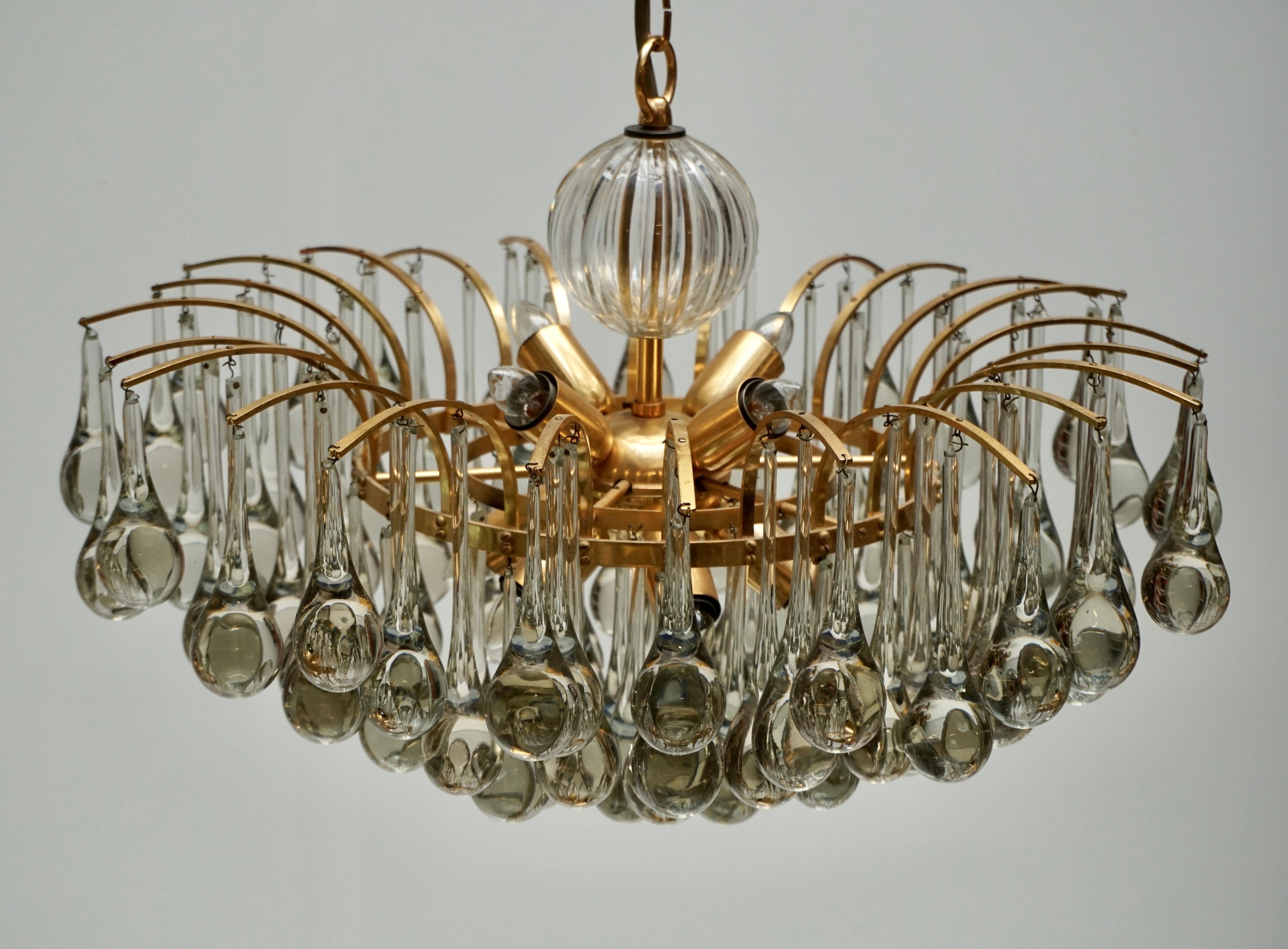 Murano Glass Tear Drop Chandelier by Christoph Palme, Germany, 1970s 2