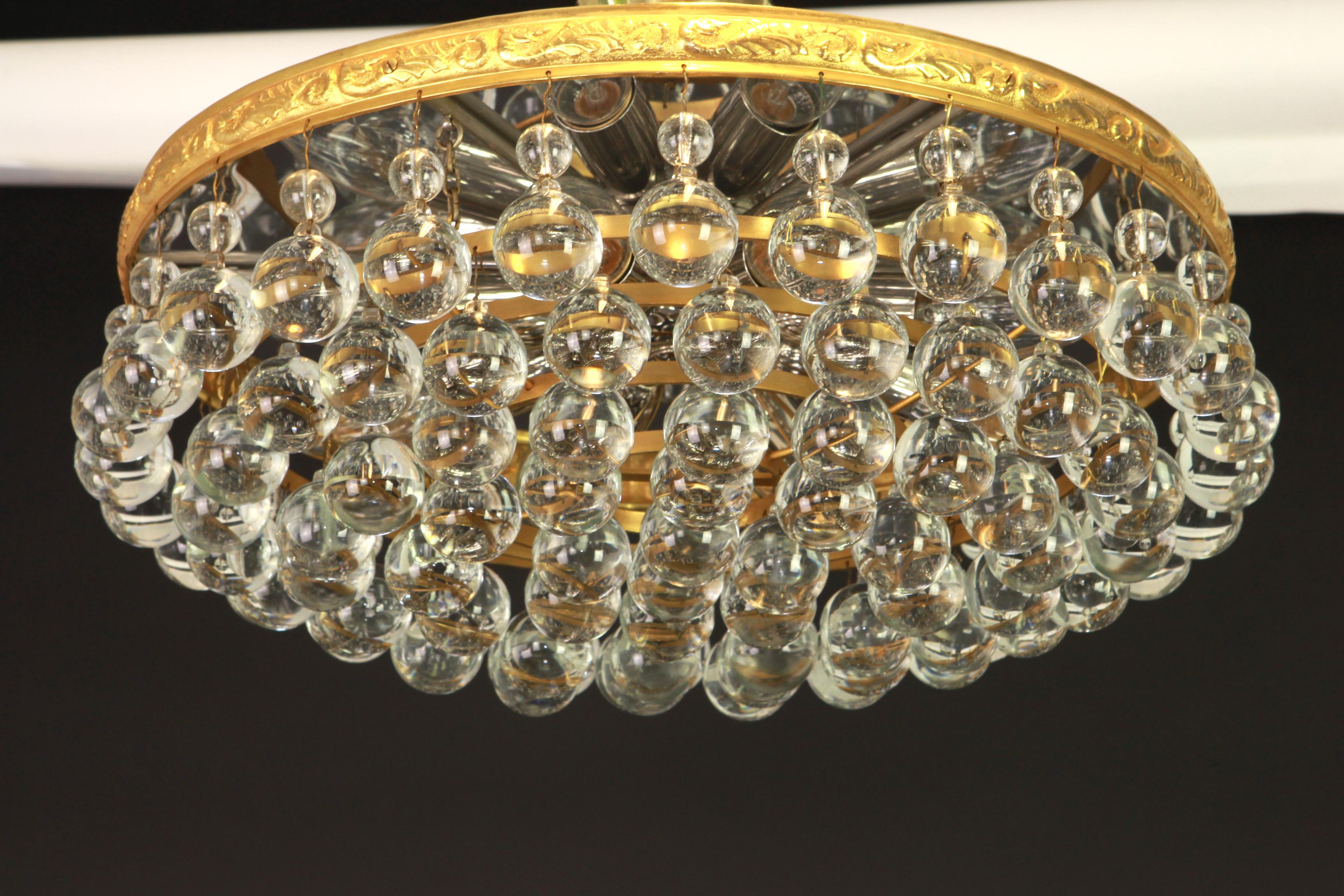 Mid-Century Modern Murano Glass Tear Drop Chandelier by Palwa, Germany, 1970s