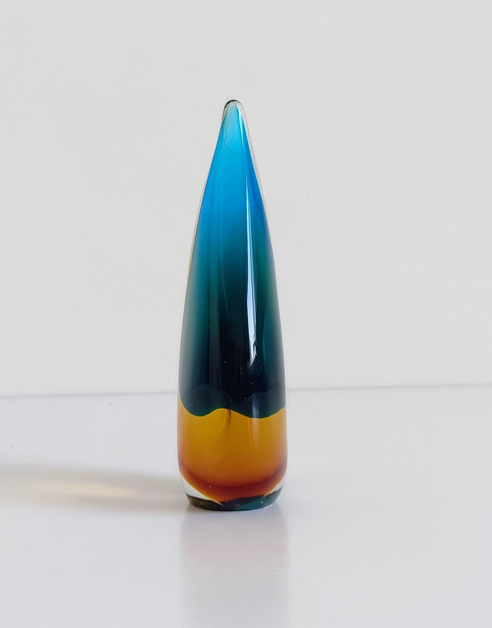 Murano Glass Teardrop Sculpture by Flavio Poli for Seguso, Italy, 1950s For Sale 6