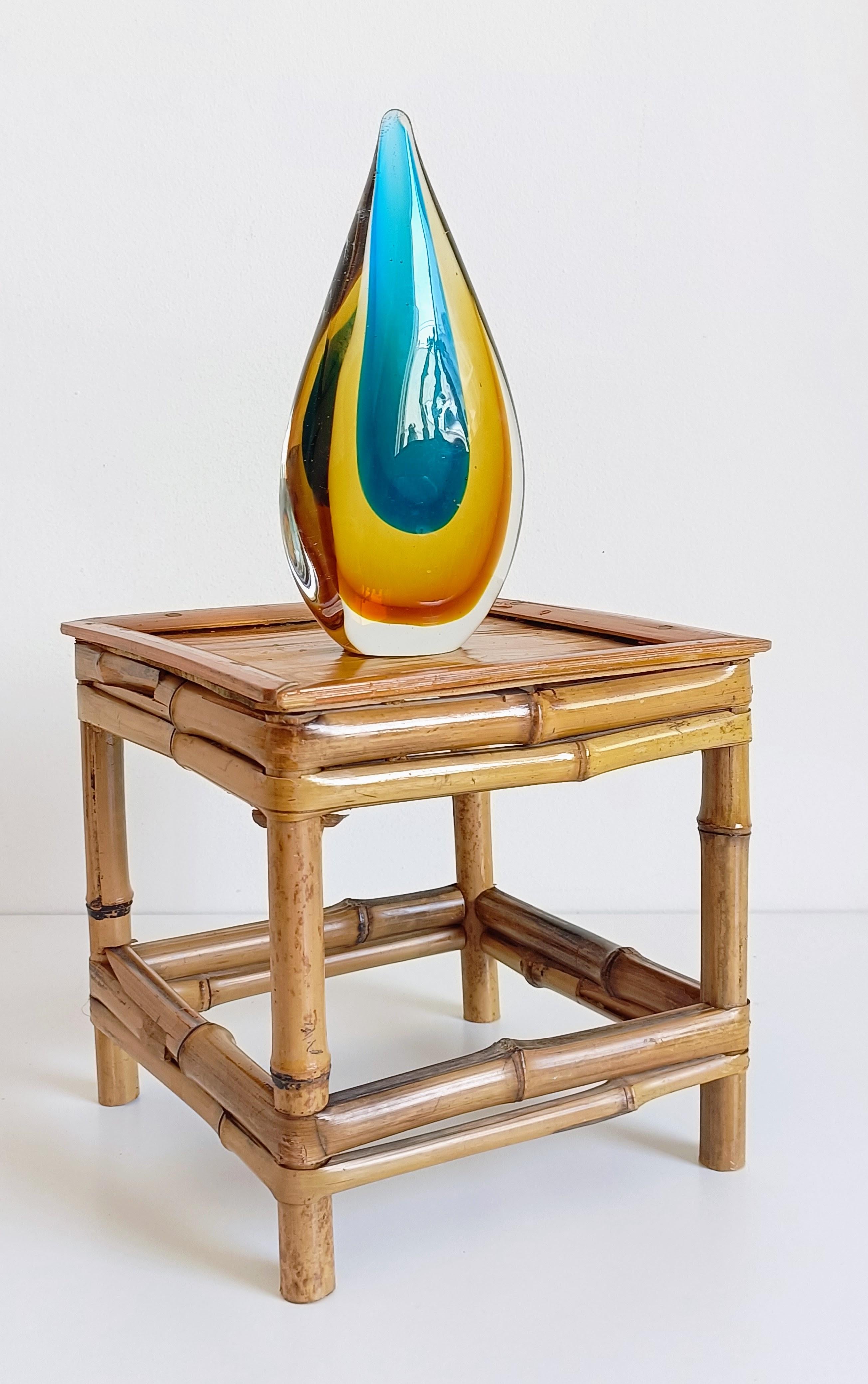 Murano Glass Teardrop Sculpture by Flavio Poli for Seguso, Italy, 1950s For Sale 7